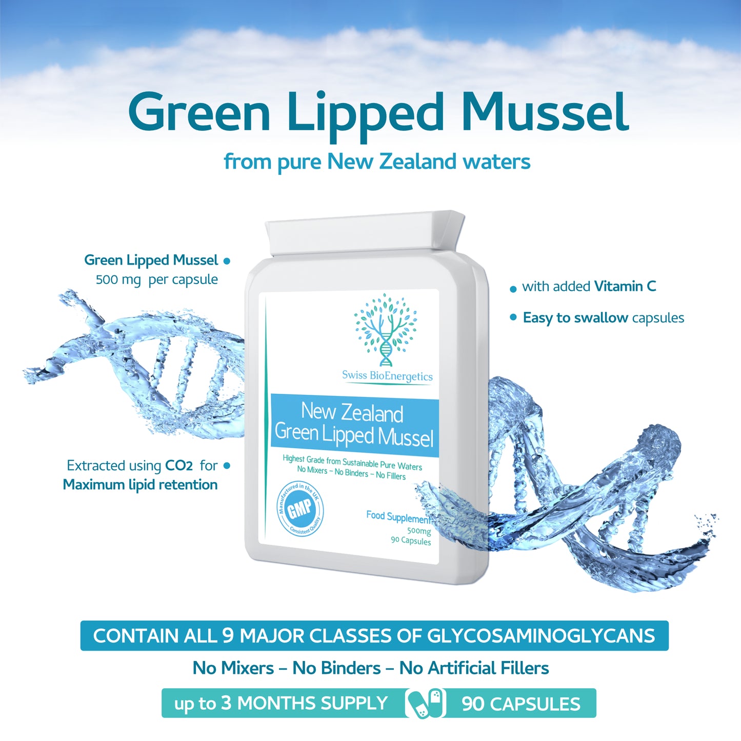 Green Lipped Mussel 500mg 90 Capsules
