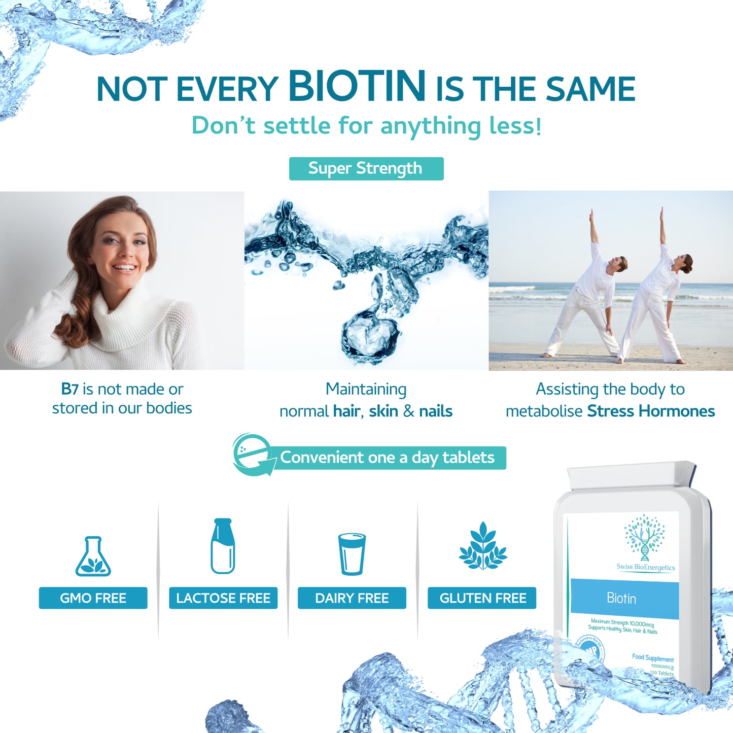 Biotin 10,000 mcg 120 Tablets