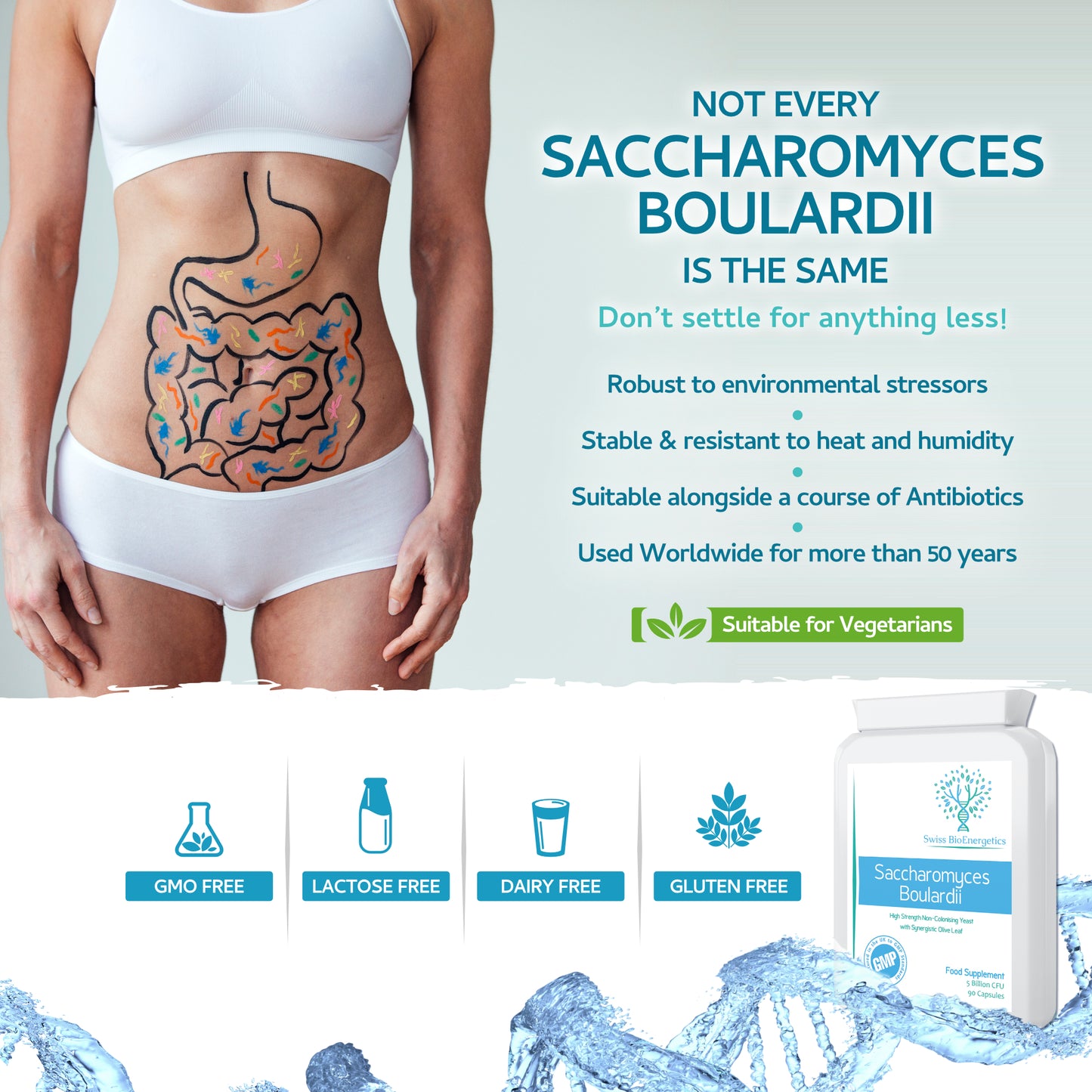 Saccharomyces Boulardii 5 Billion CFU 90 Capsules