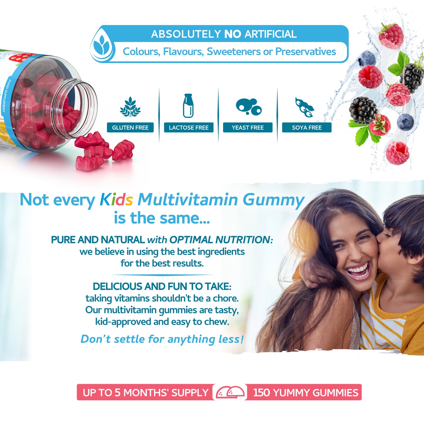 Kids/Childrens Vitamins - 150 Multivitamin & Minerals Gummies