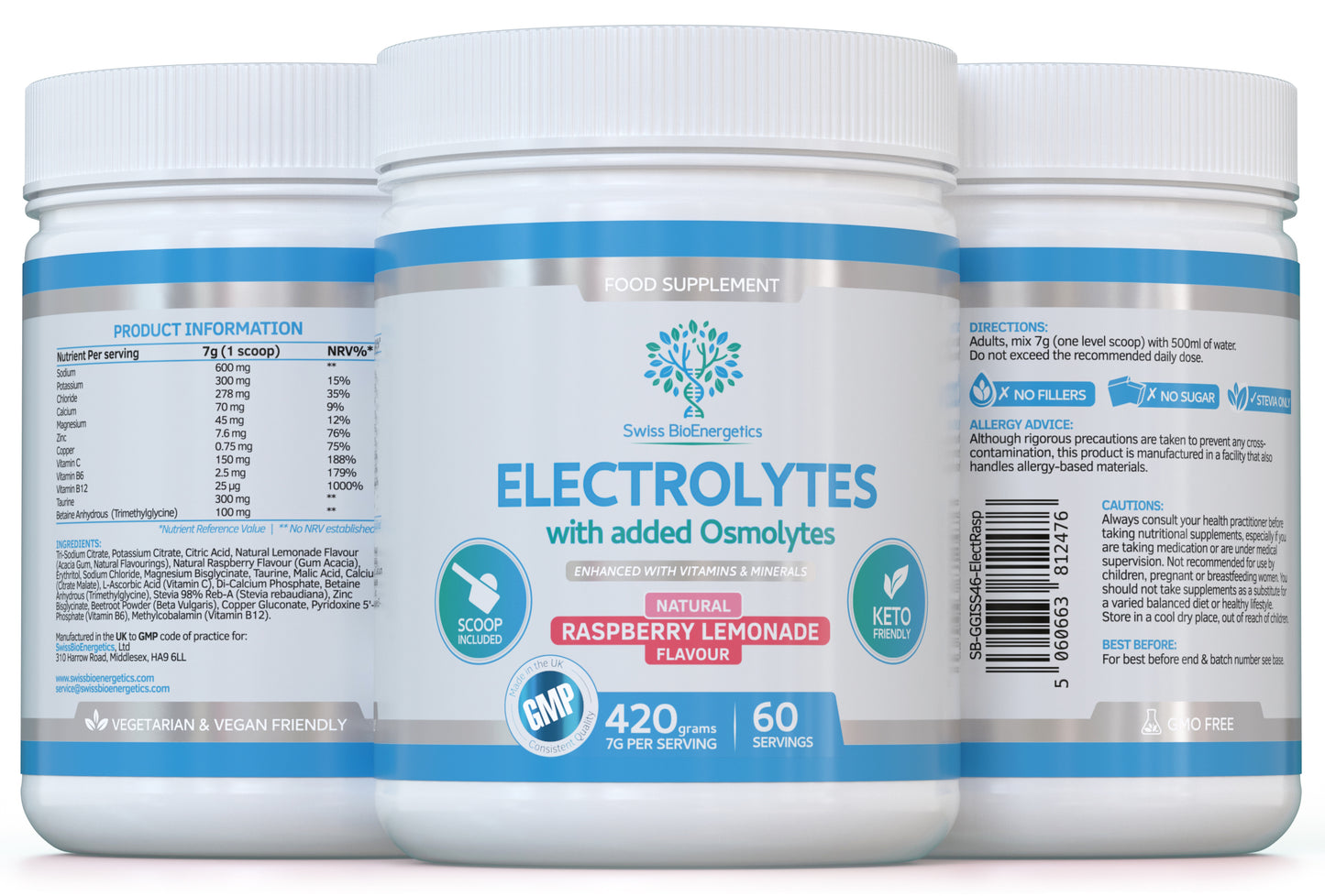 ELECTROLYTES with added Osmolytes - RASBERRY LEMONADE Natural flavour