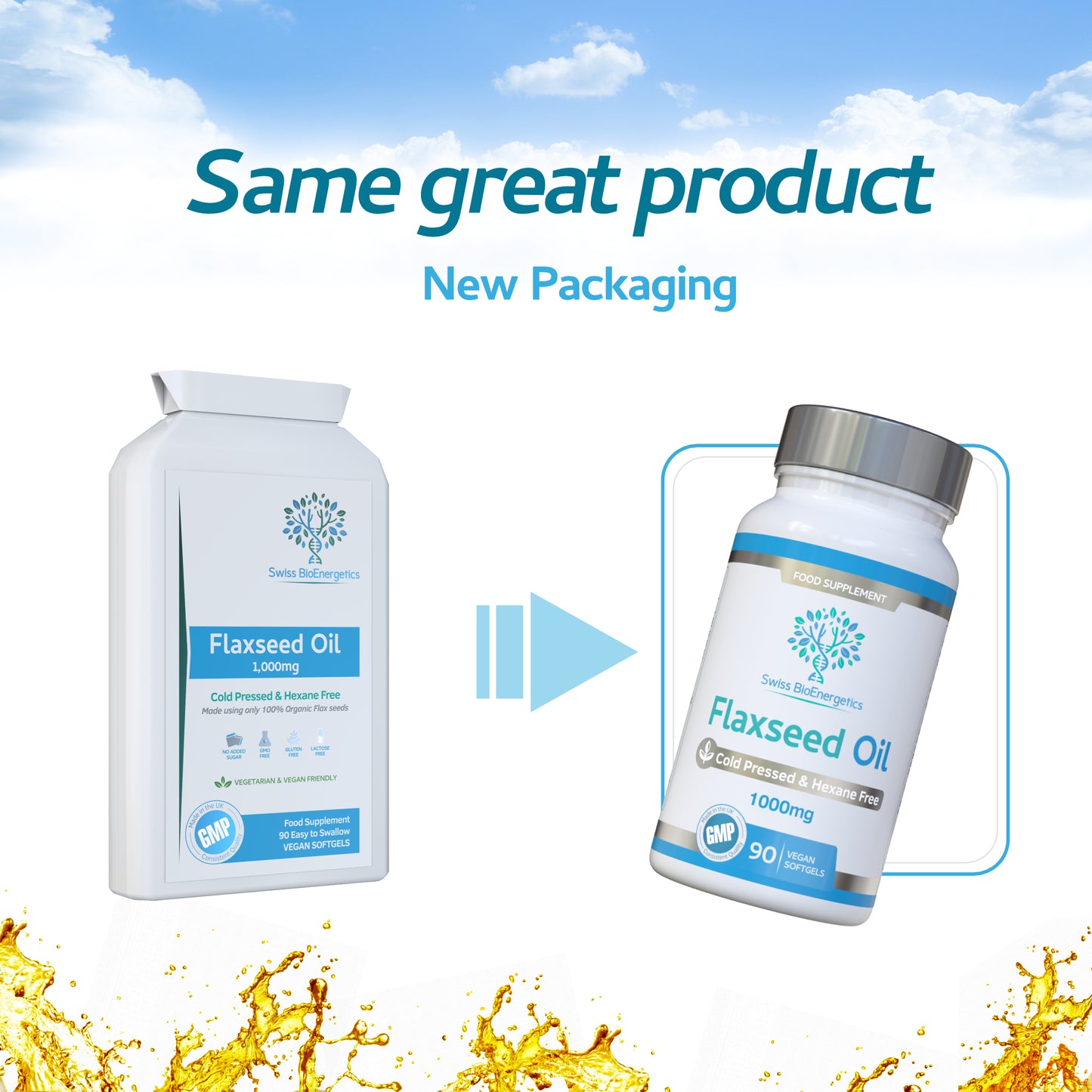 Flaxseed Oil Capsules 1000mg 90 Vegan Soft Gels