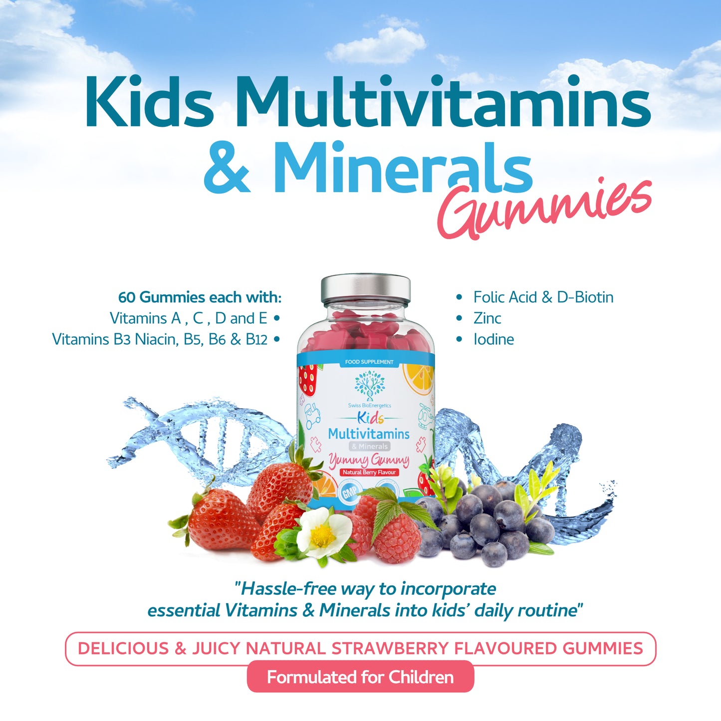 Kids/Childrens Vitamins - 60 Multivitamin & Minerals Gummies