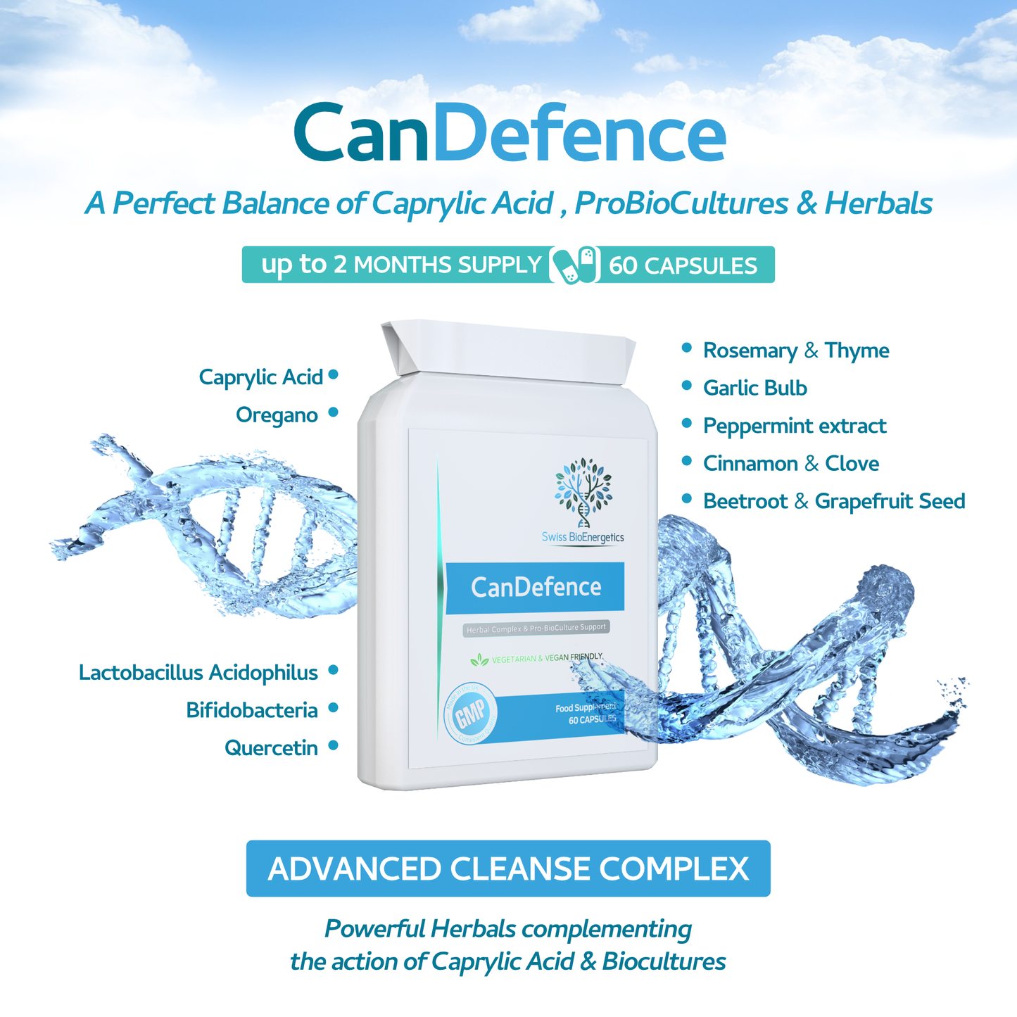 CanDefence - Candida Cleanse  Support Supplement 60 Capsules