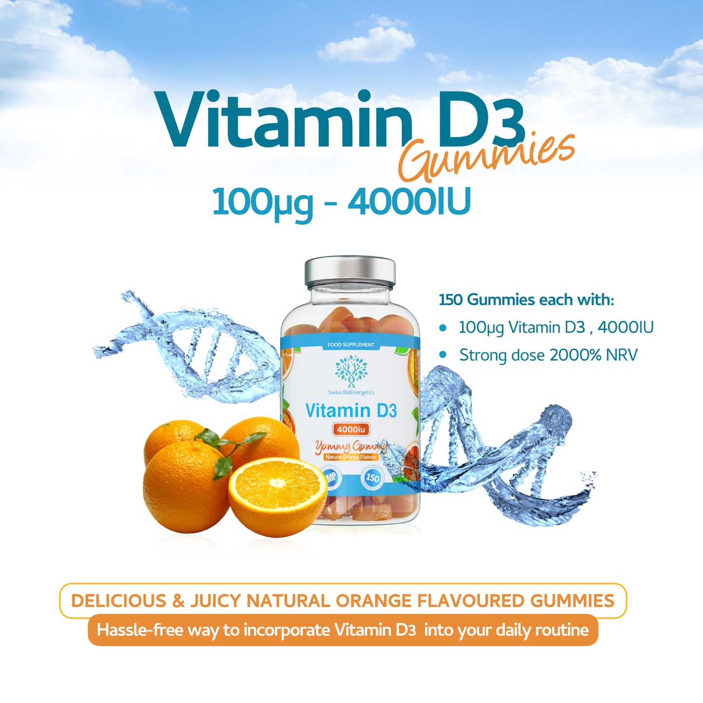 Vitamin D3 Gummies 4000IU - 150 Gummies
