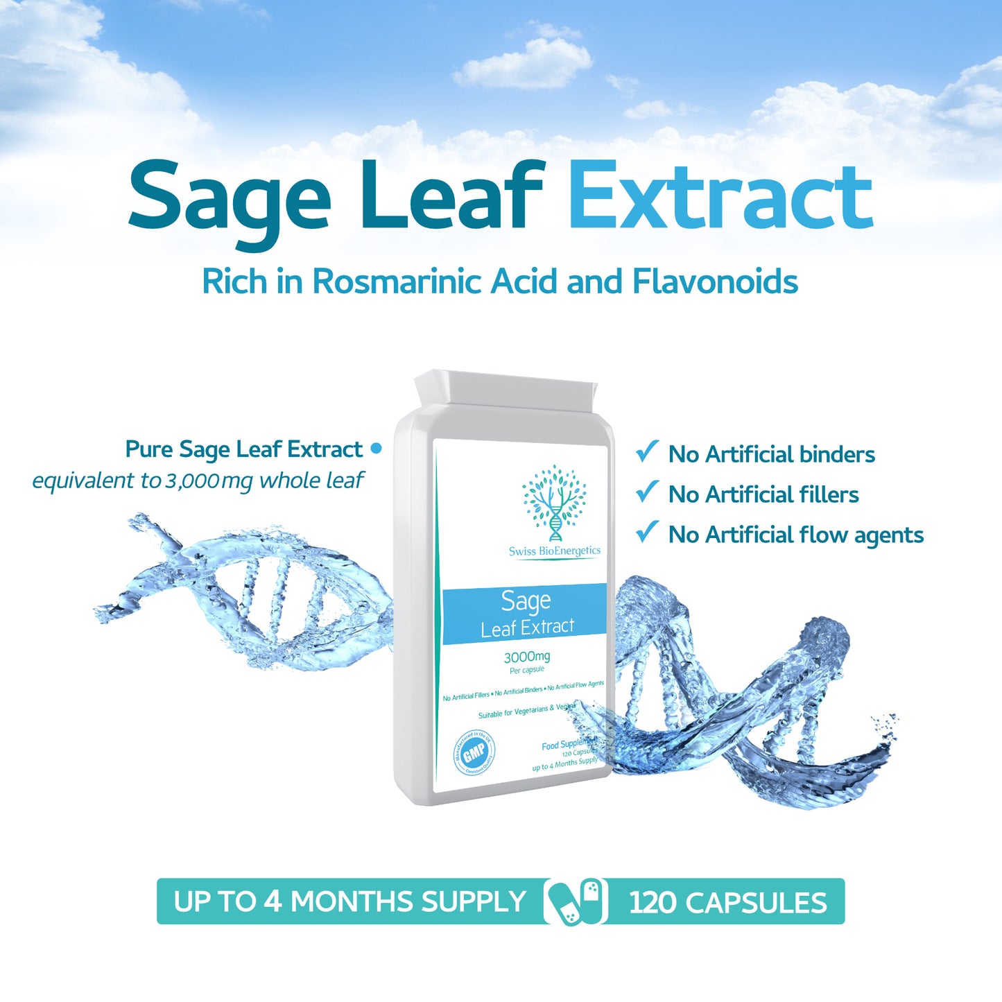 Sage Leaf Extract - 3000mg High Strength Capsules