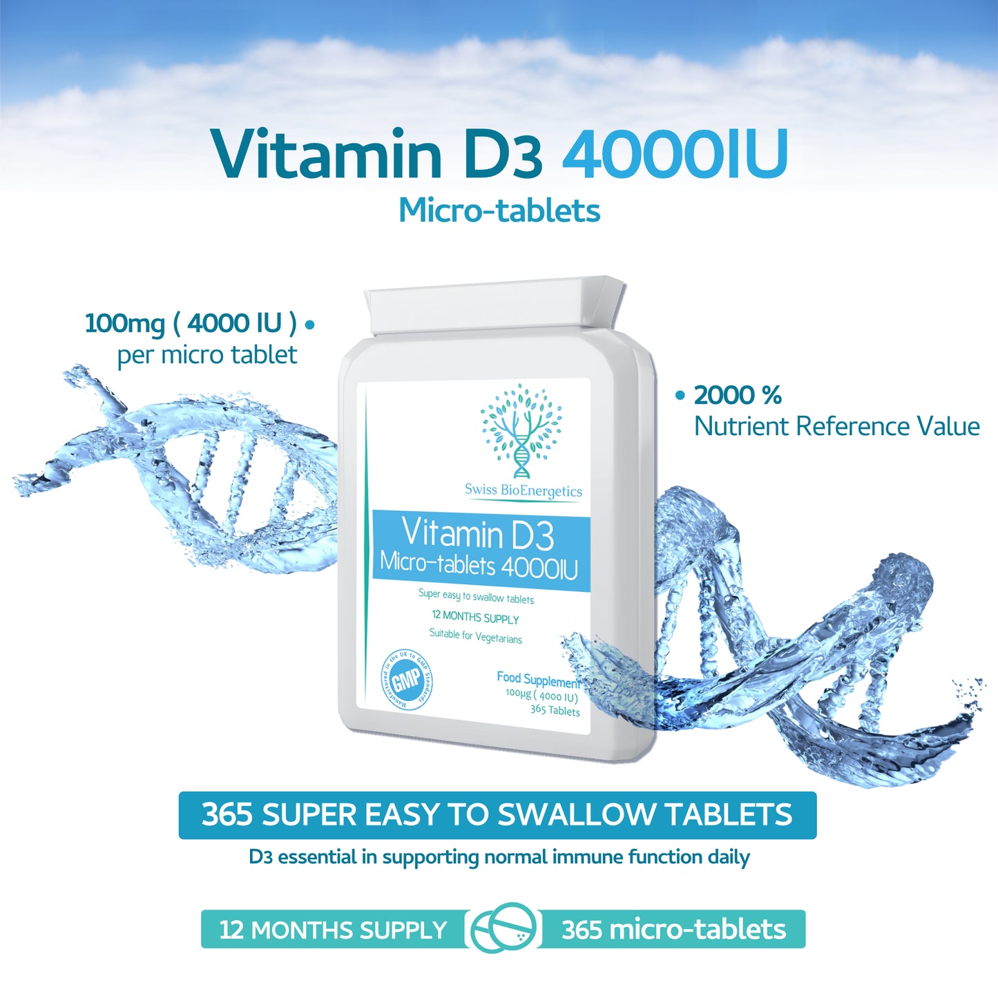 Vitamin D3 4000 IU 365 day supply