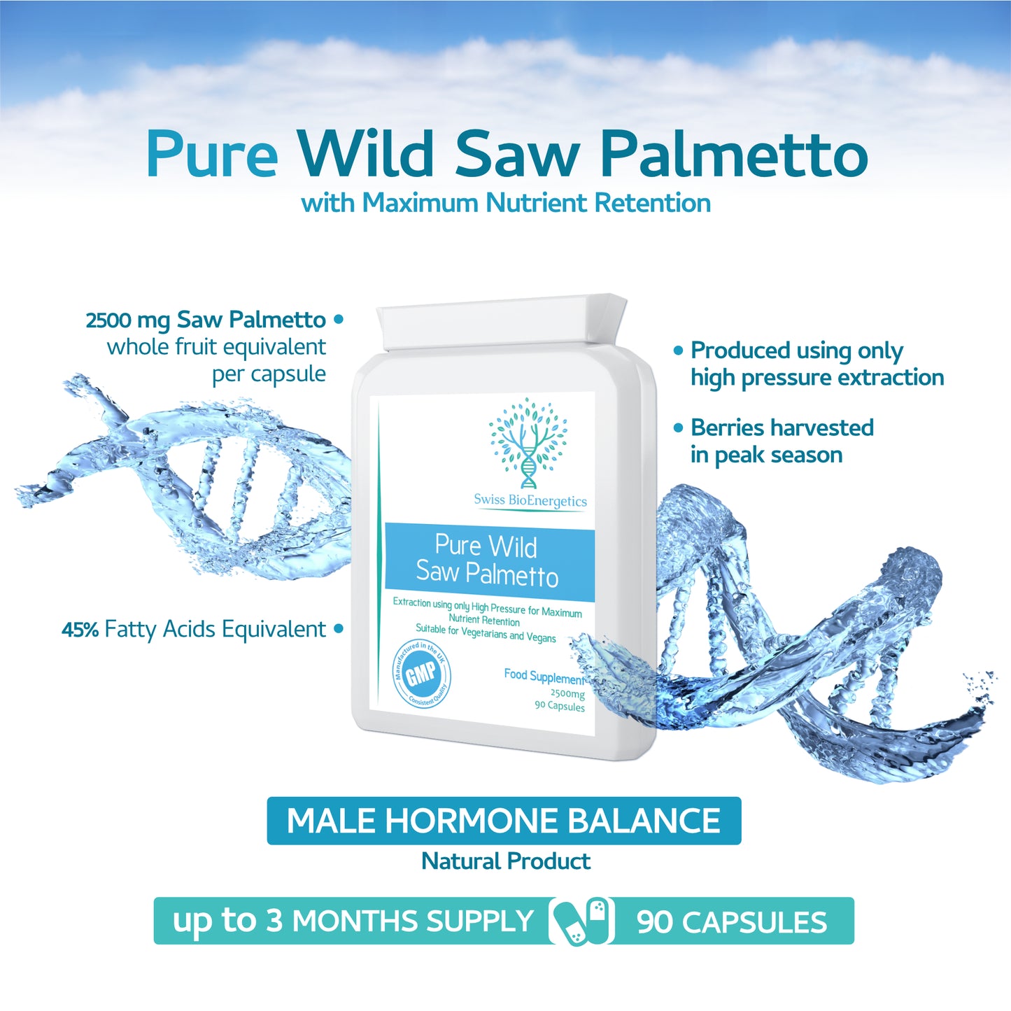 Pure Wild Saw Palmetto 2500mg 90 Capsules