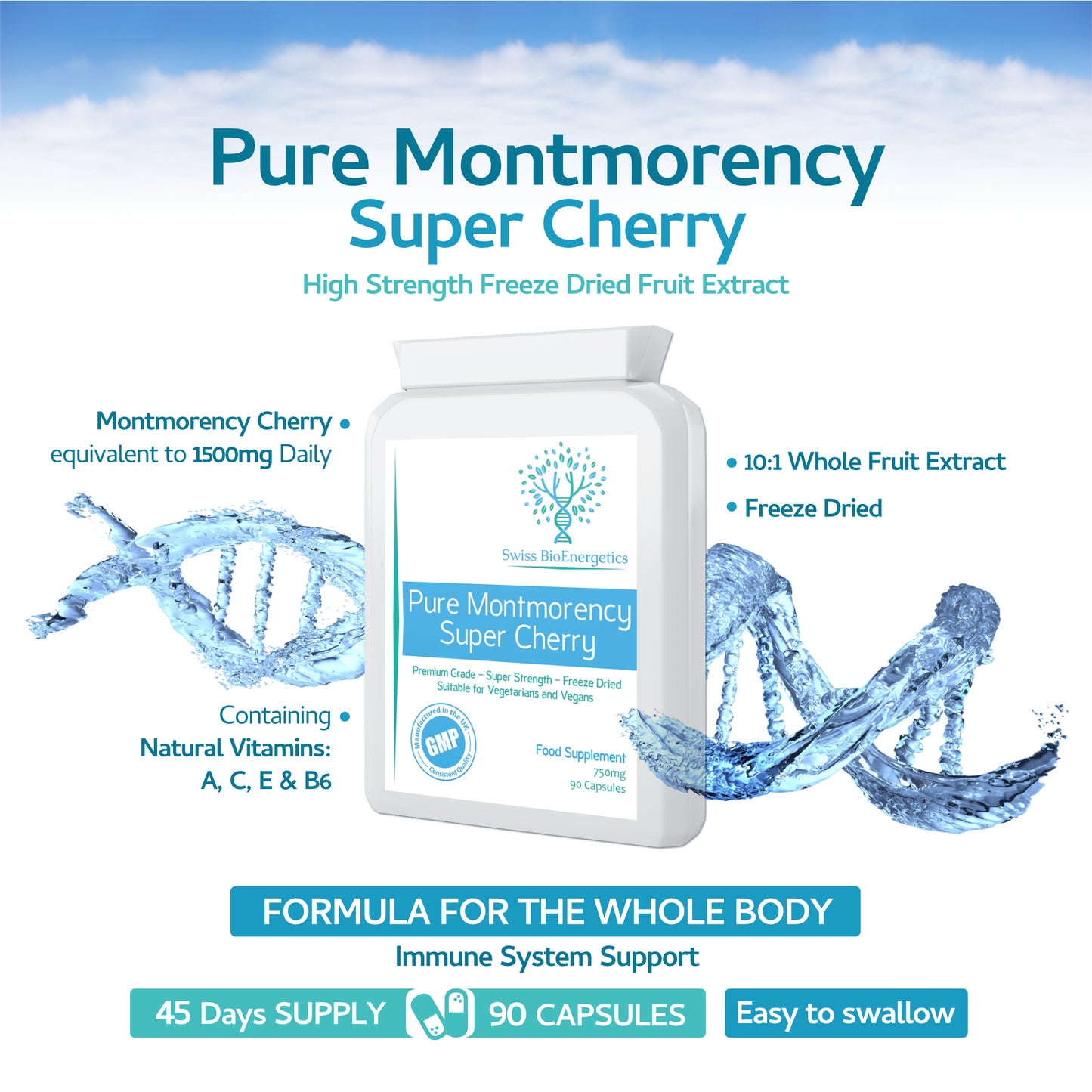 Pure Montmorency Super Cherry 1500mg 90 Capsules