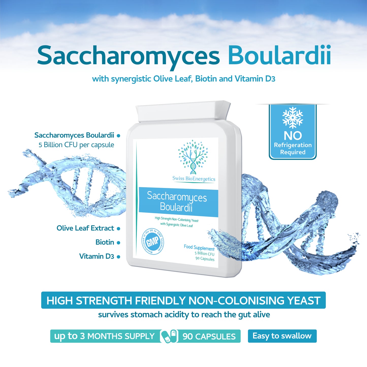Saccharomyces Boulardii 5 Billion CFU 90 Capsules