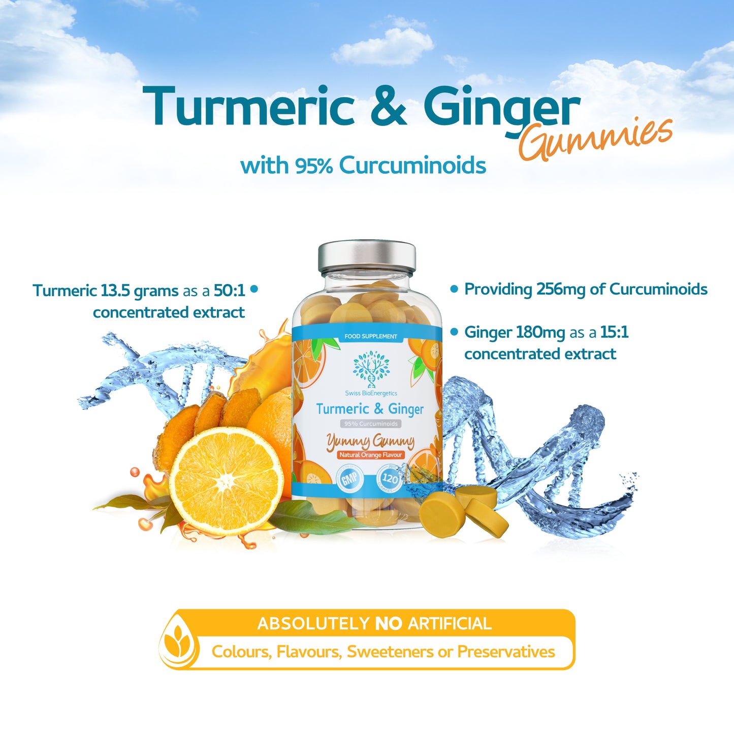 Turmeric Curcumin Gummies with Ginger - 120 Gummies