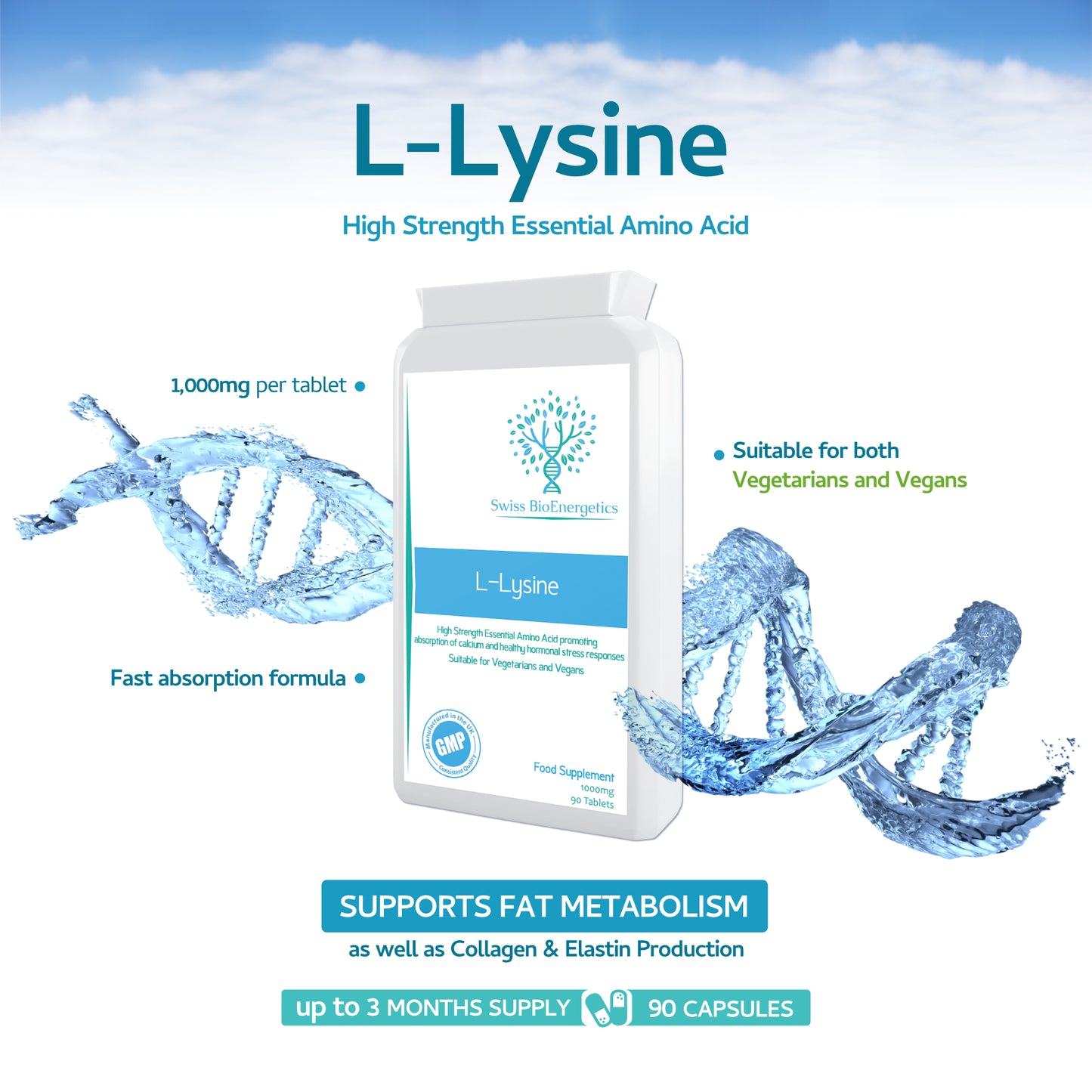 L-Lysine Tablets 1,000mg 90 Tablets
