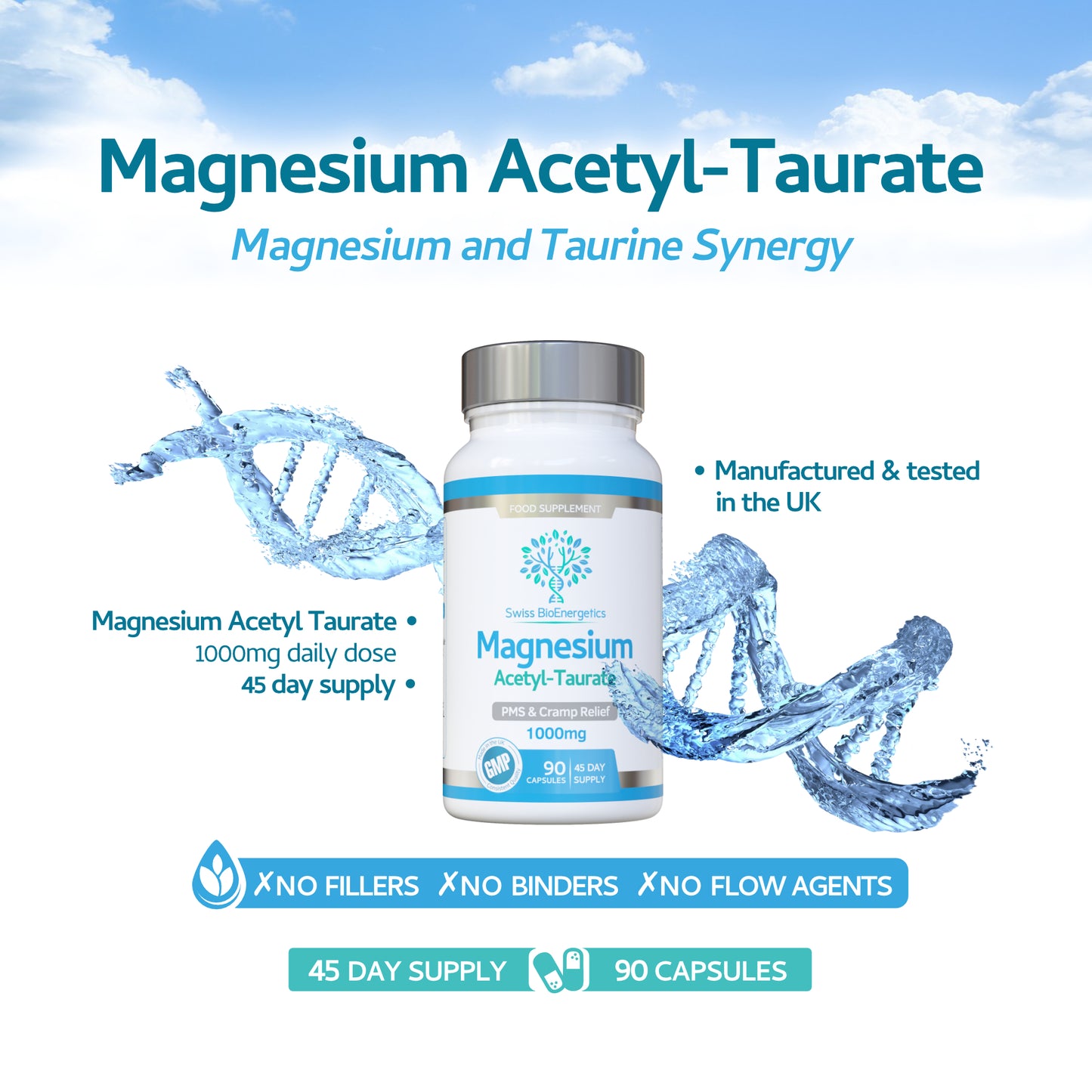 Magnesium Acetyl Taurate 1000mg Daily Dose