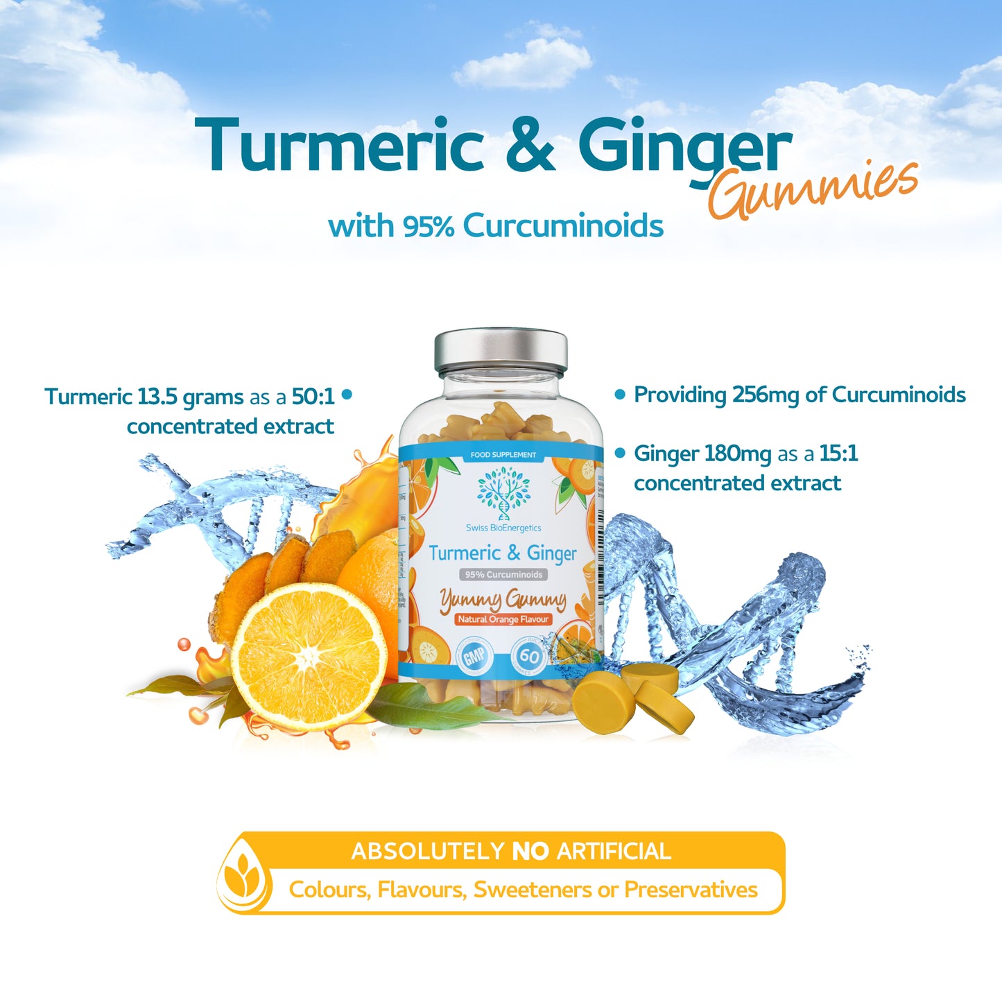 Turmeric Curcumin Gummies with Ginger - 60 Gummies