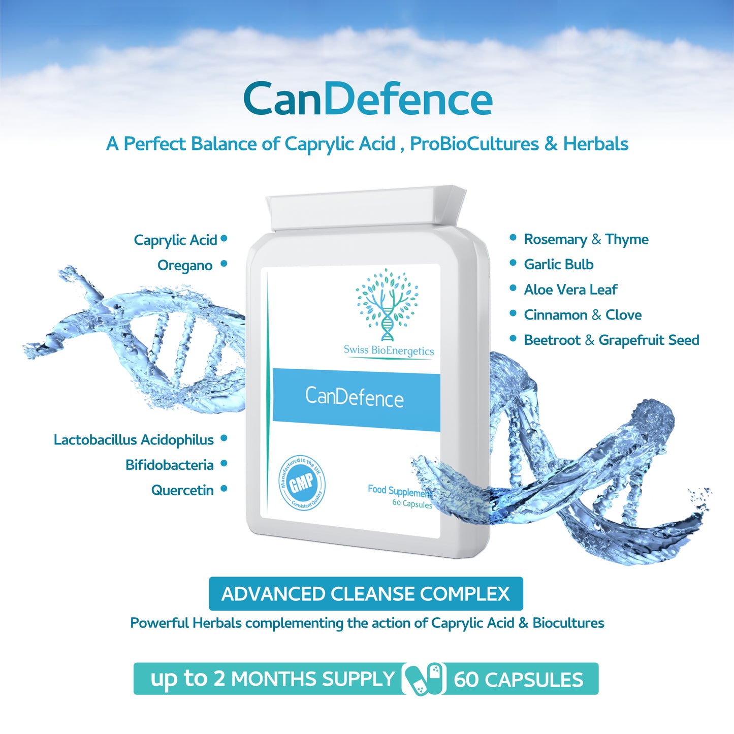 CanDefence - Candida Cleanse  Support Supplement 60 Capsules