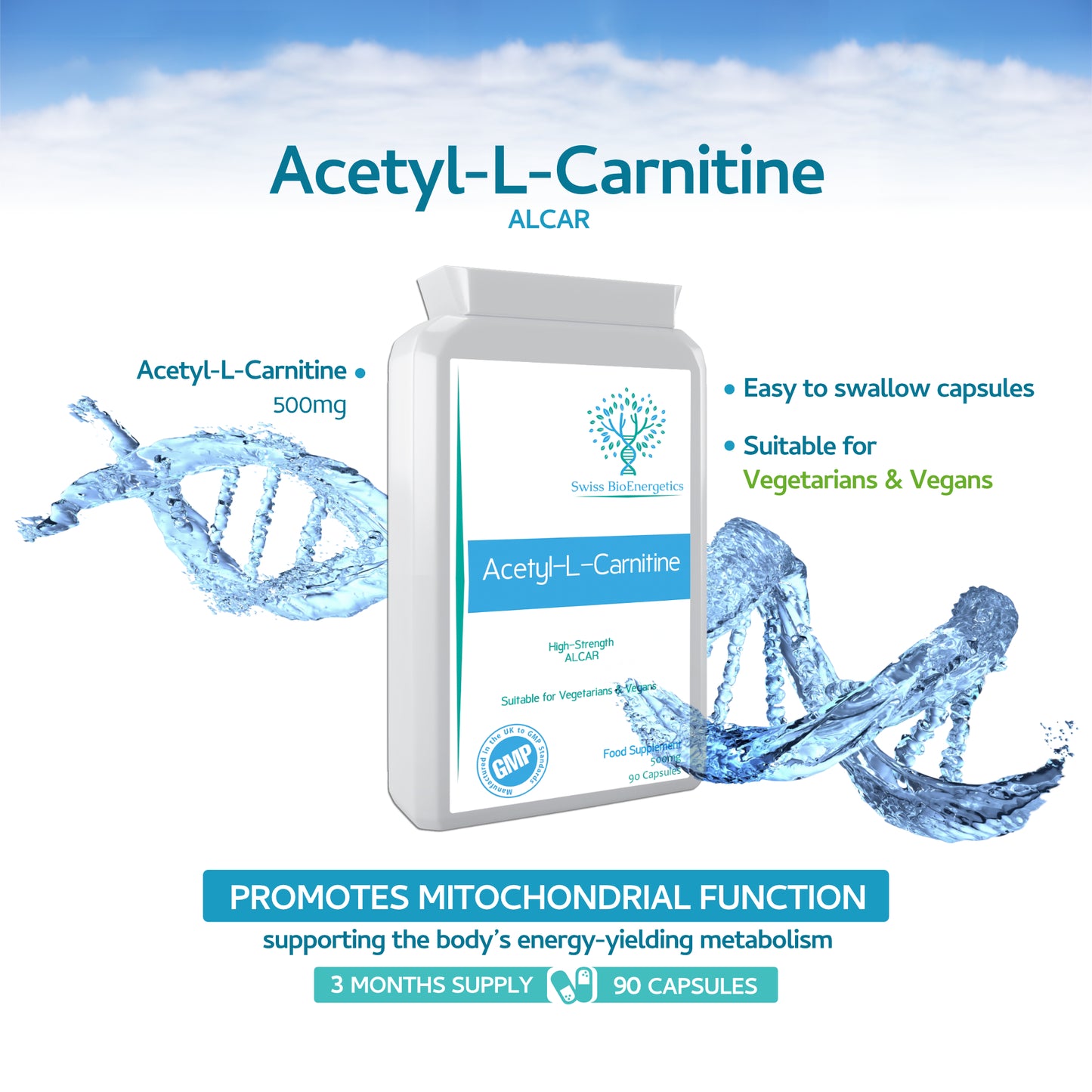 l carnitine swiss Acetyl-L-Carnitine 500mg 90 Capsules