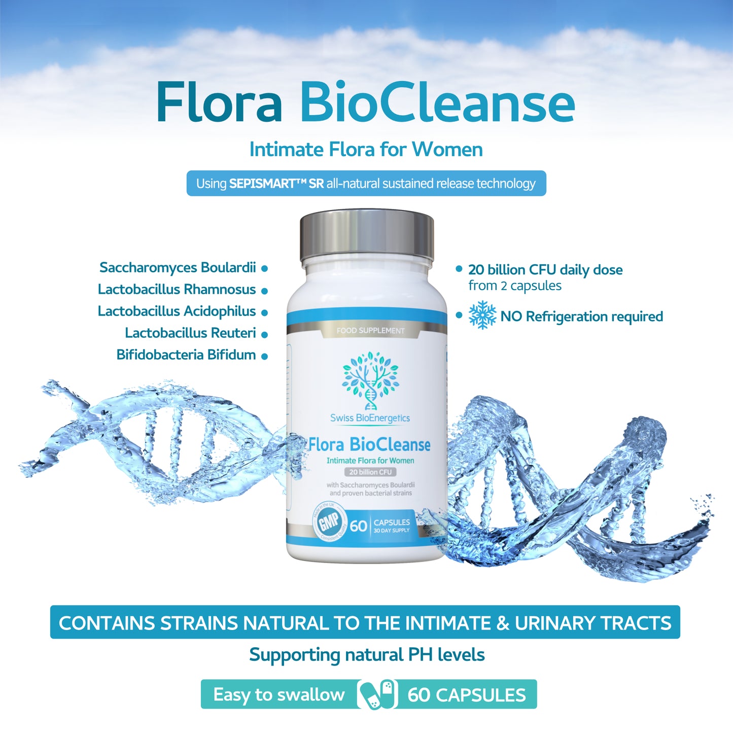 Flora BioCleanse 20 Billion CFU Daily dose - 60 Capsules