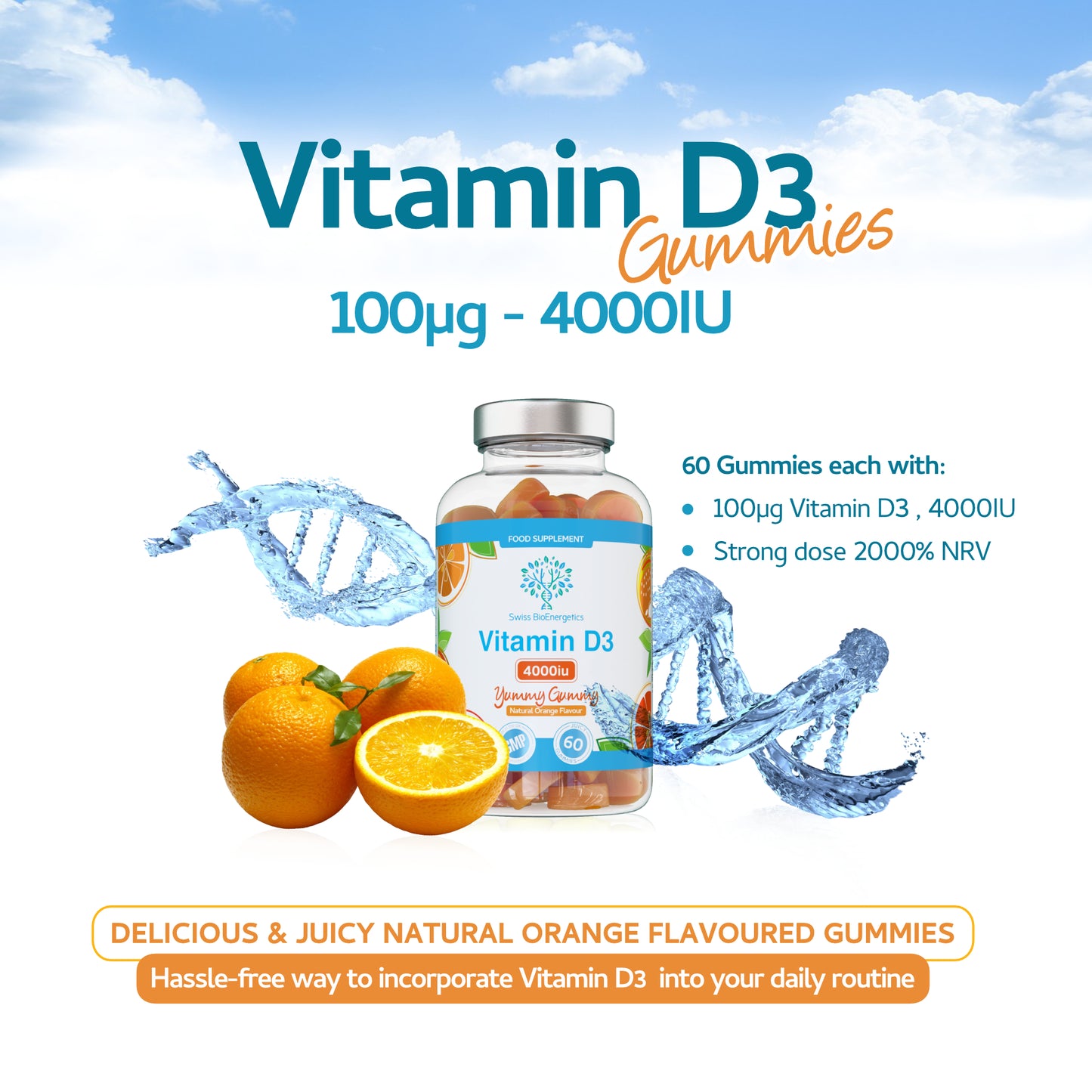Vitamin D3 Gummies 4000IU - 60 Gummies