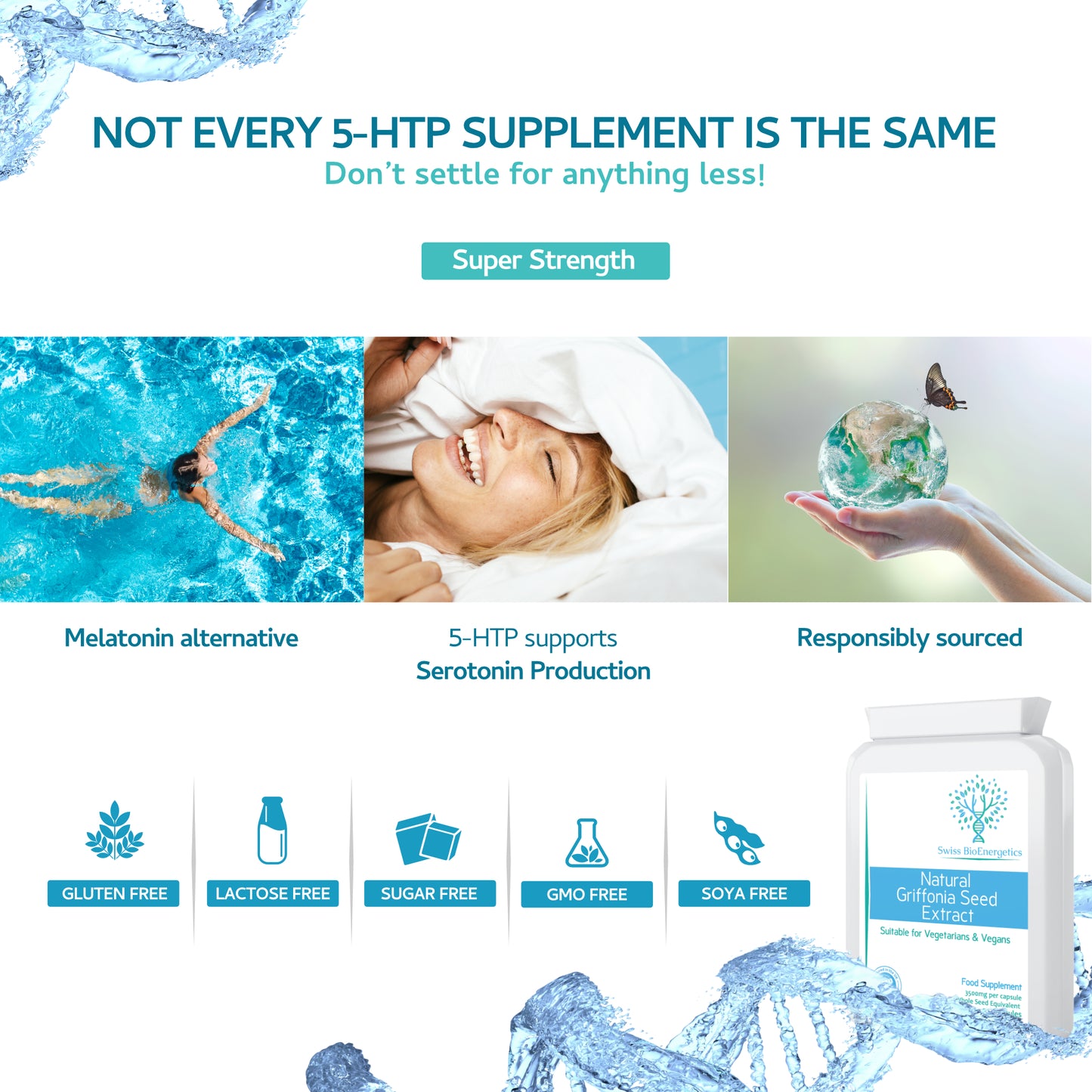 5HTP - Natural Griffonia Seed Extract Supplement – 90 Capsules - Made in The UK to the GMP code of practice