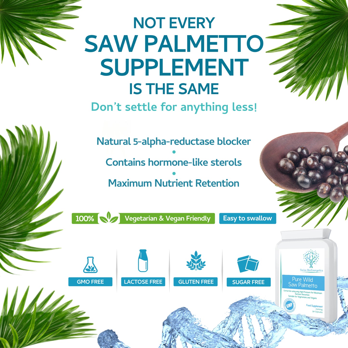 Pure Wild Saw Palmetto 2500mg 90 Capsules
