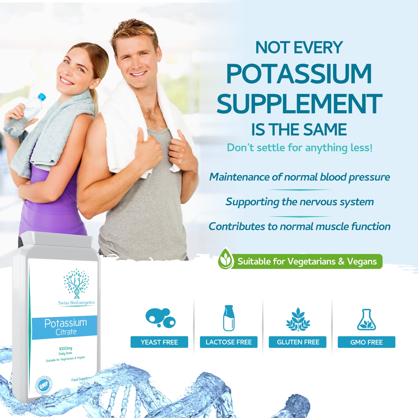 Potassium Citrate 1000mg Daily dose, 120 Vegan Capsules