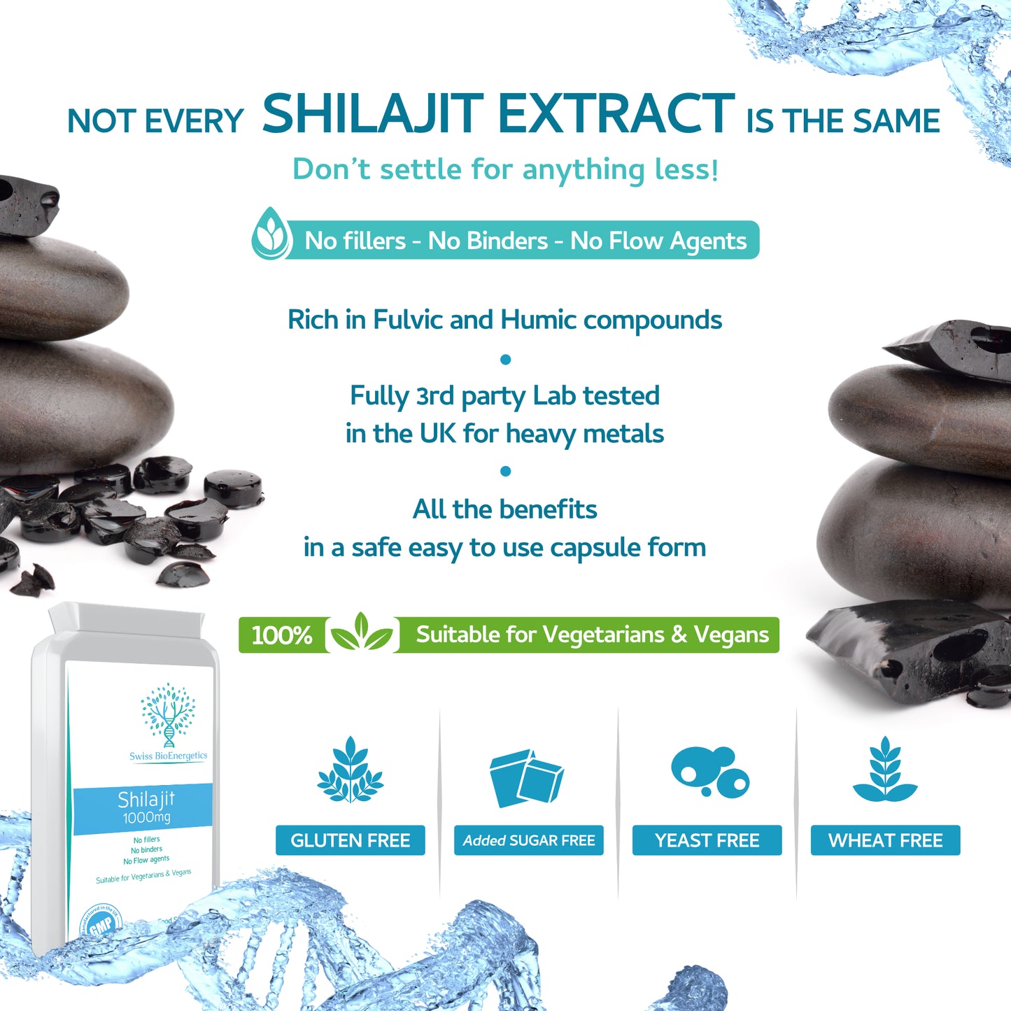 Shilajit 1000mg containing Natural Fulvic Acid