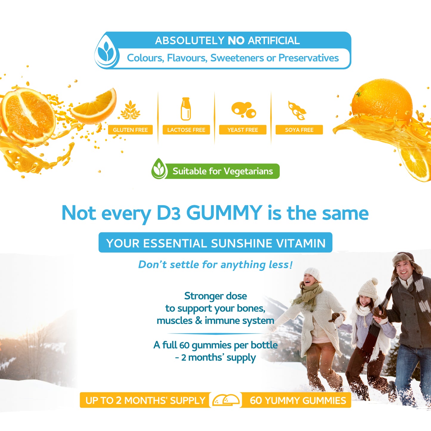 Vitamin D3 Gummies 4000IU - 60 Gummies