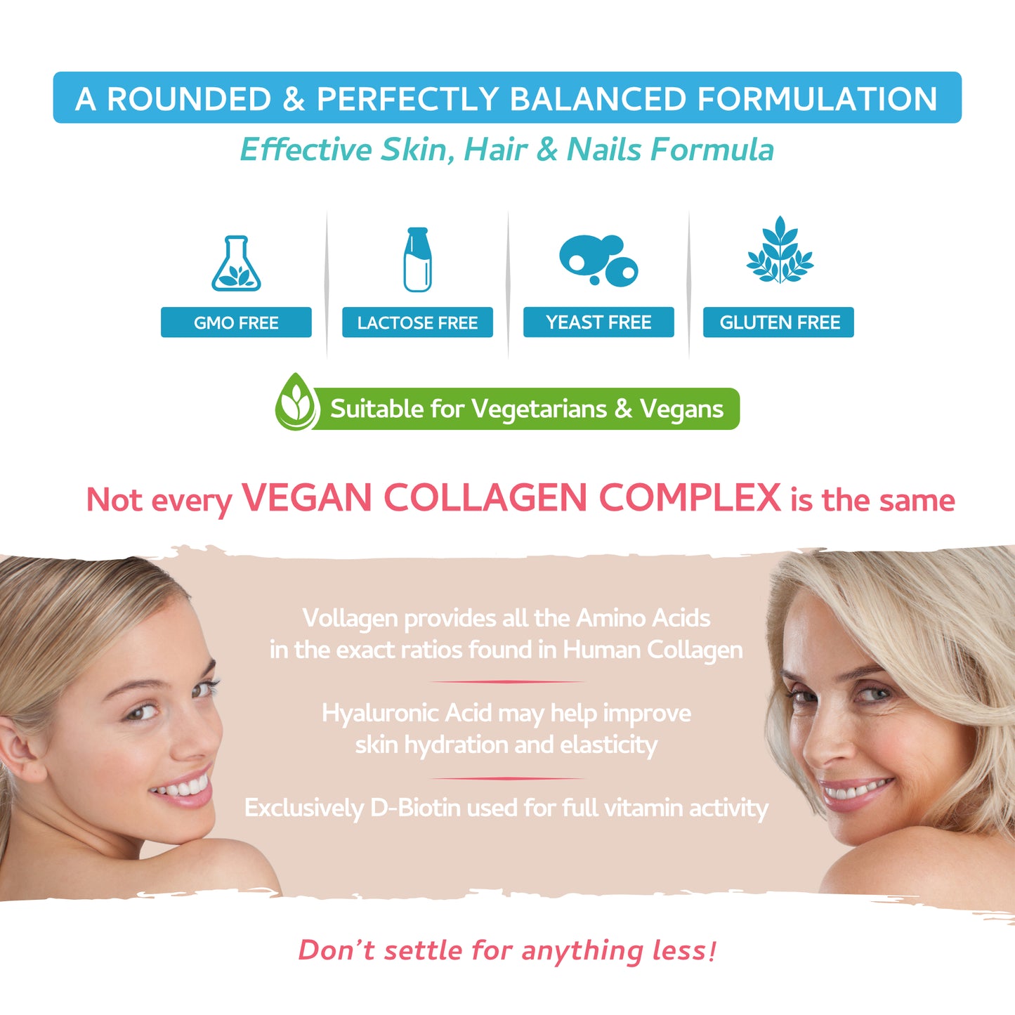 Vegan Collagen & Hyaluronic Acid Complex - 60 Capsules