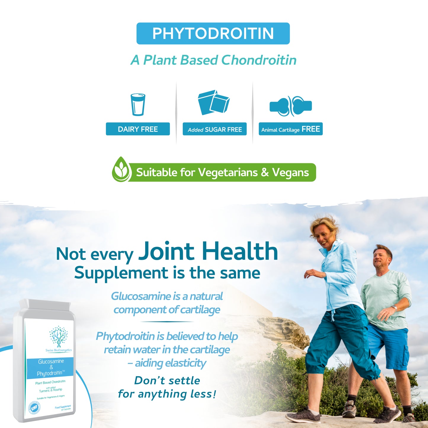 Vegan Glucosamine Phytodroitin Complex 90 Capsules