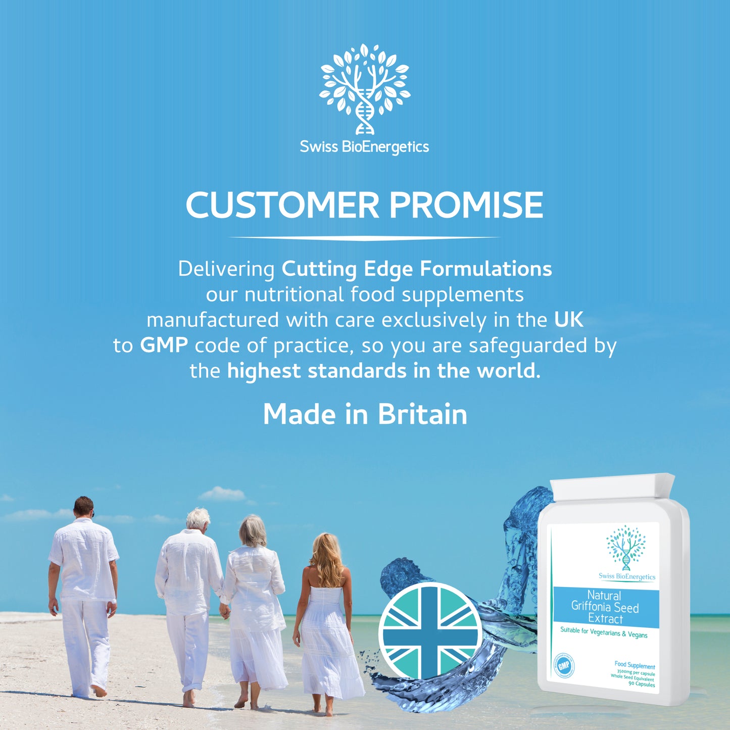 5HTP - Natural Griffonia Seed Extract Supplement – 90 Capsules - Made in The UK to the GMP code of practice