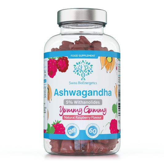 Ashwagandha Gummies - 60 Natural Raspberry Flavoured Chewable & Yummy
