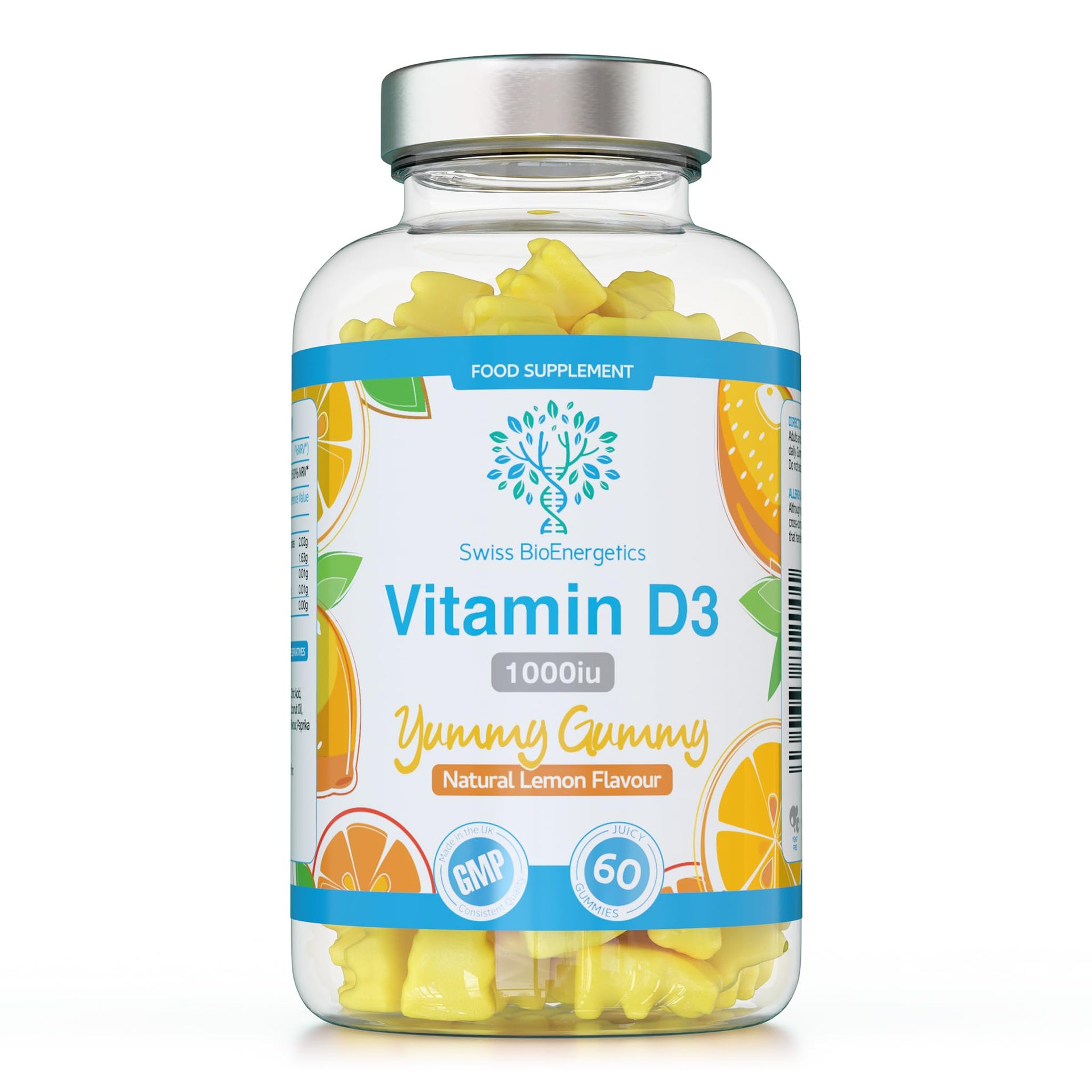 Vitamin D3 Gummies 1000 IU 60 Lemon Flavour Gummies
