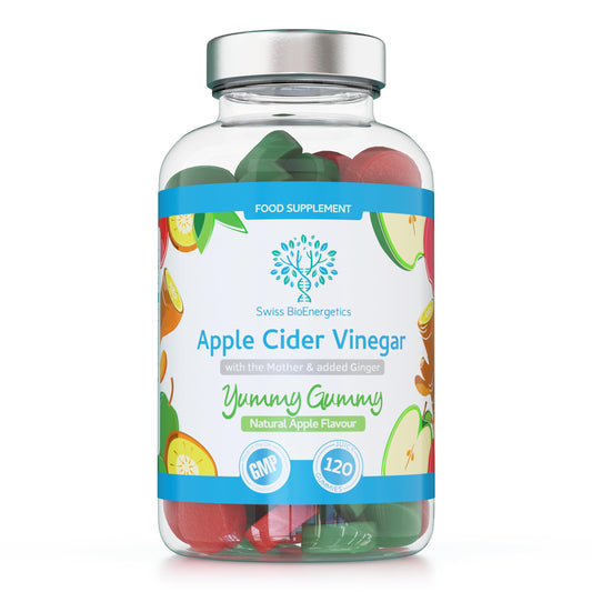 Apple Cider Vinegar Gummies with The Mother & Ginger - 120 Natural Apple Flavoured