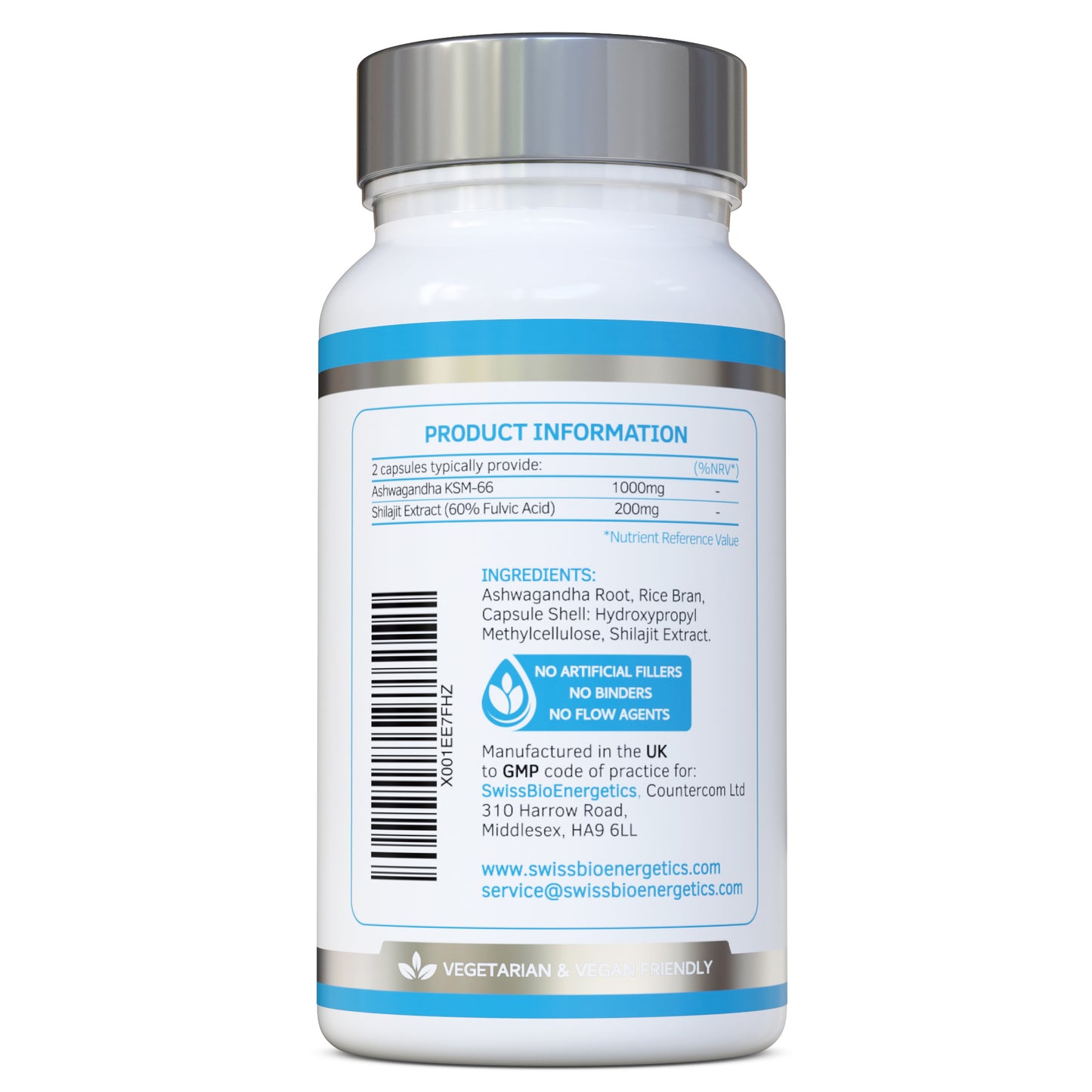 Ashwagandha & Shilajit - Award Winning Ashwagandha KSM-66 1000mg & Purified Shilajit Extract 200mg (60% Fulvic Acid)