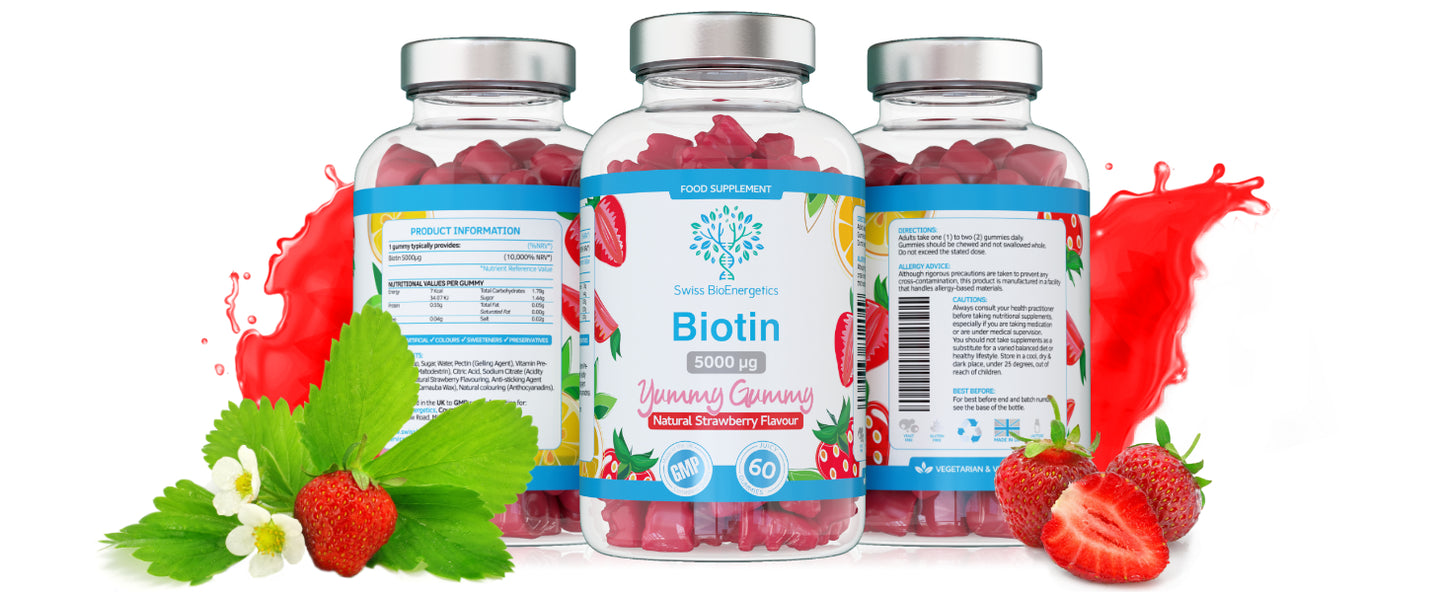 Biotin Gummies 10,000mcg  60 Vegan Vitamins