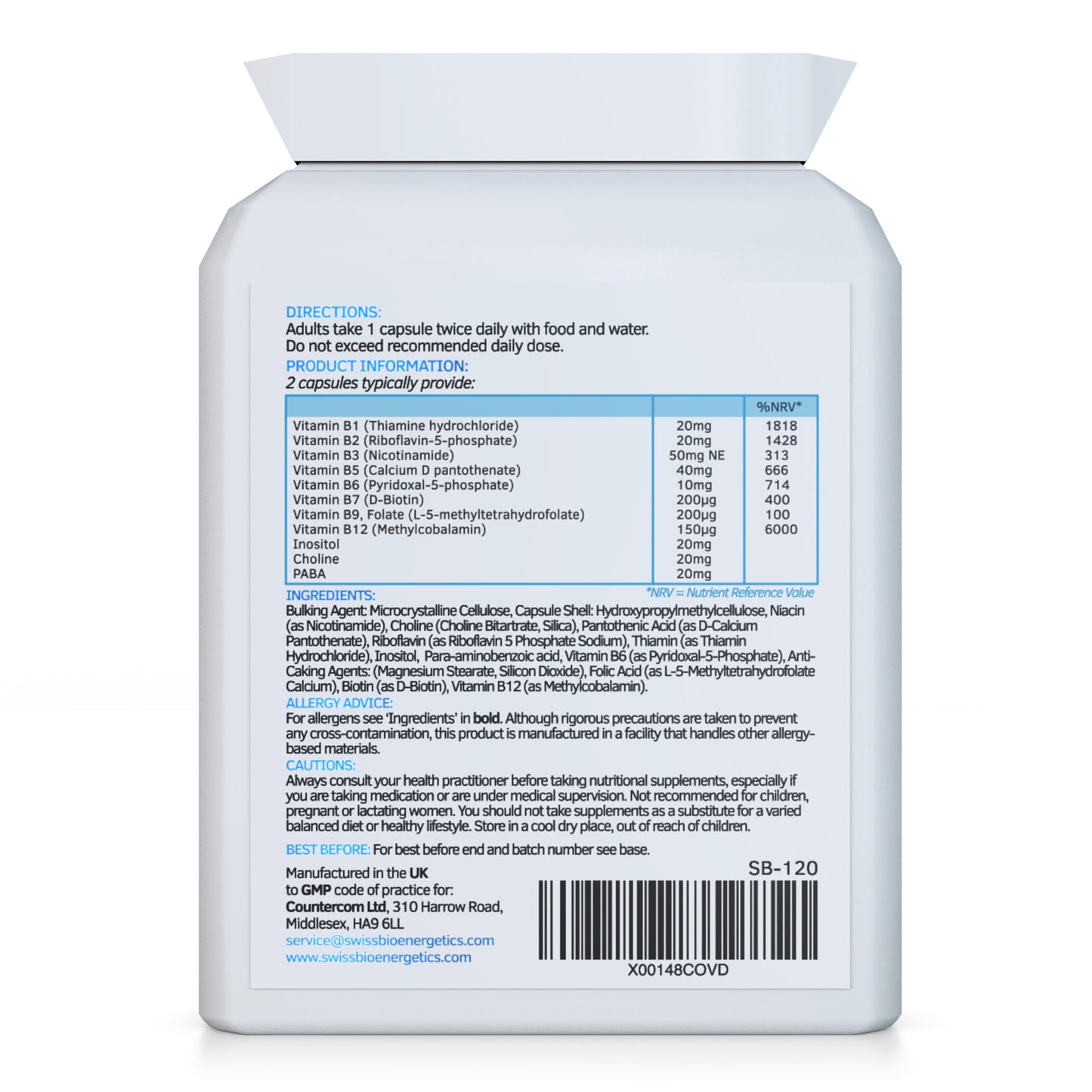 Vitamin B Complex Plus - 90 Capsules