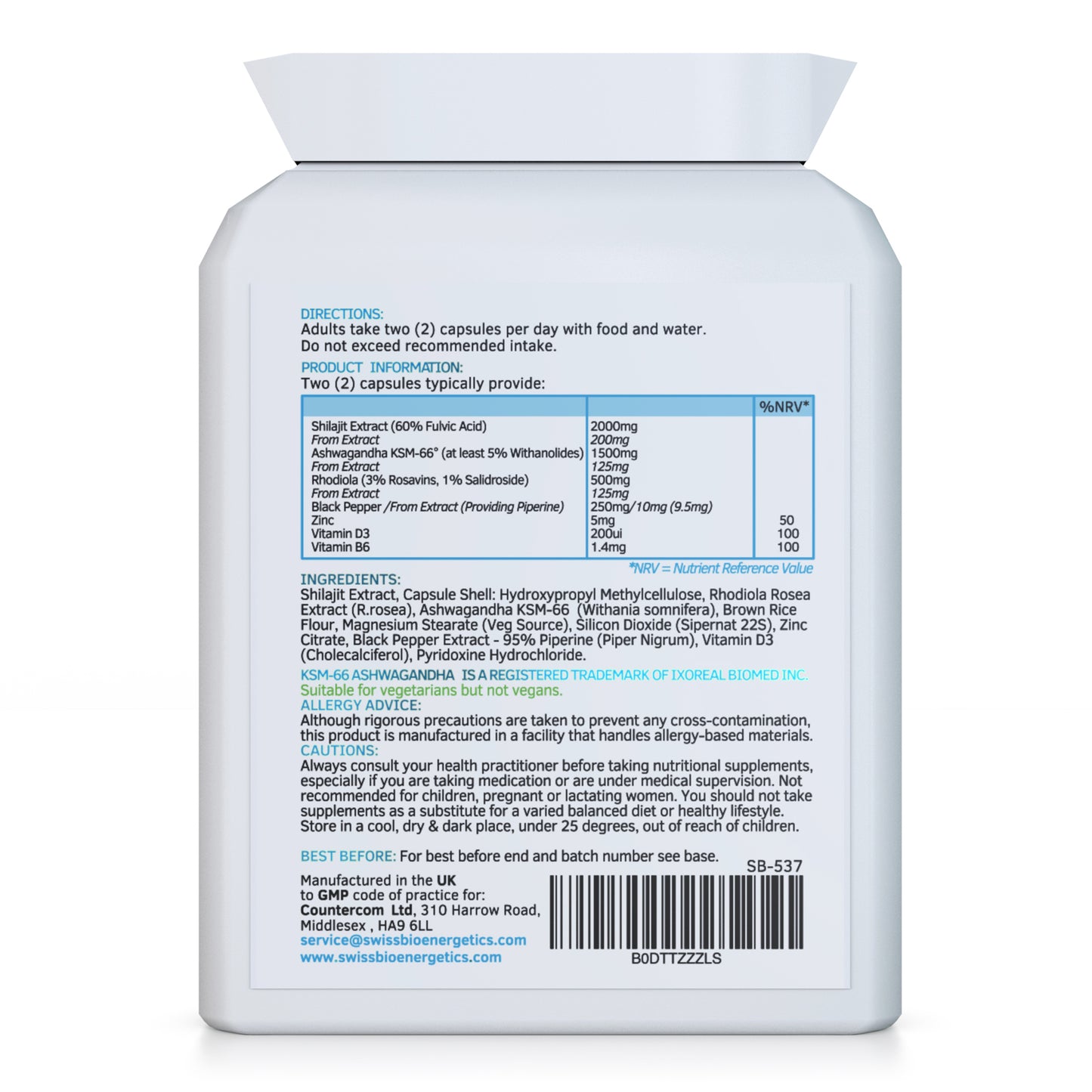 Rhodiola, Ashwagandha and Shilajit - ClearZen - Adaptogen 3-in-1 Complex