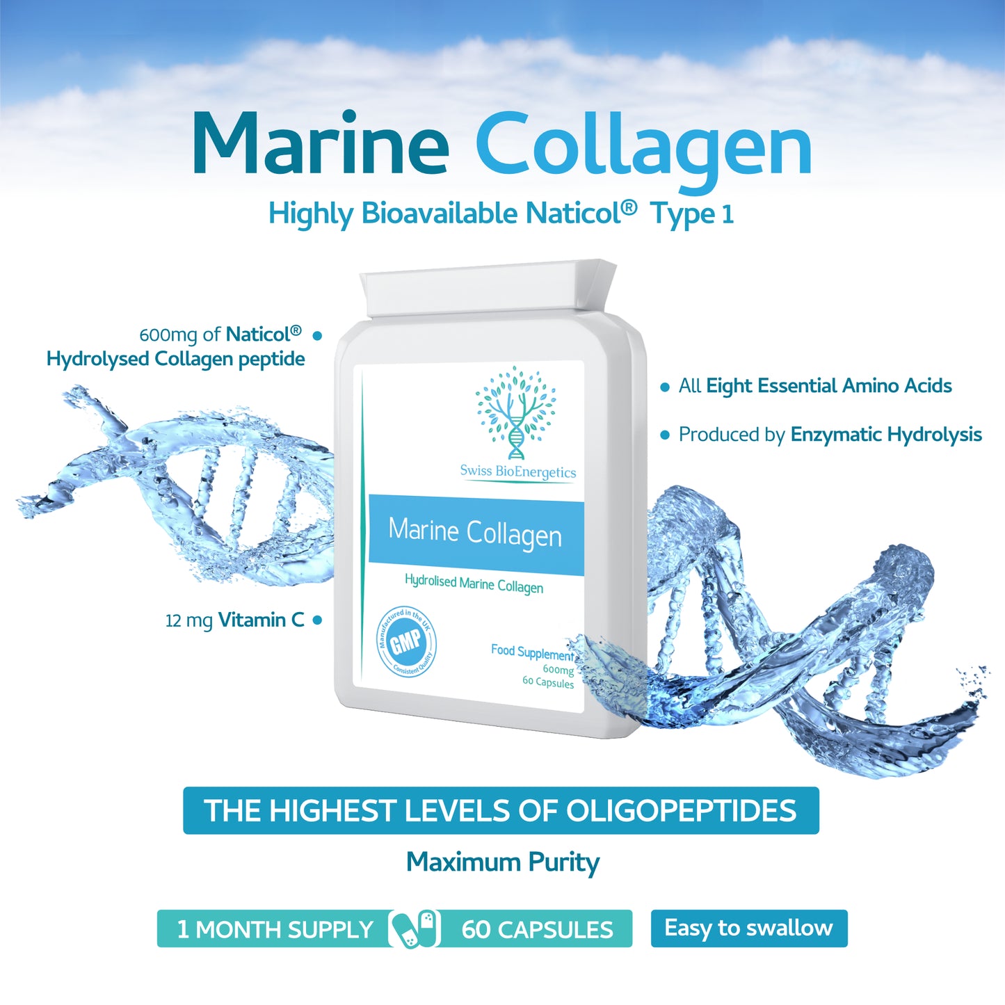 Marine Collagen 600mg 60 Capsules