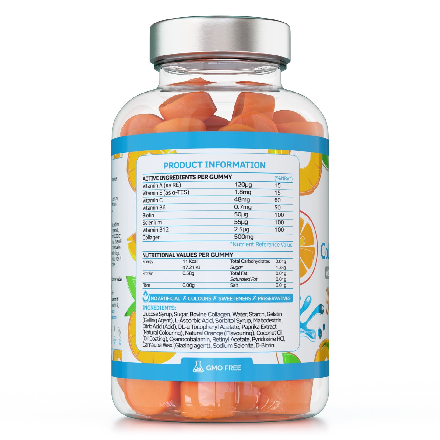 Collagen Complex - 60 Natural Pineapple Flavour Chewable Yummy Gummies