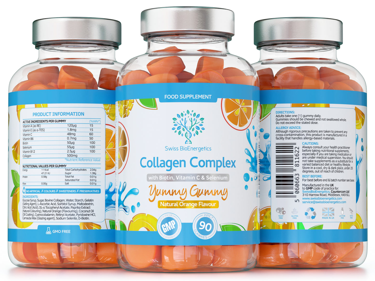Collagen Complex - 90 Natural Pineapple Flavour Chewable Yummy Gummies