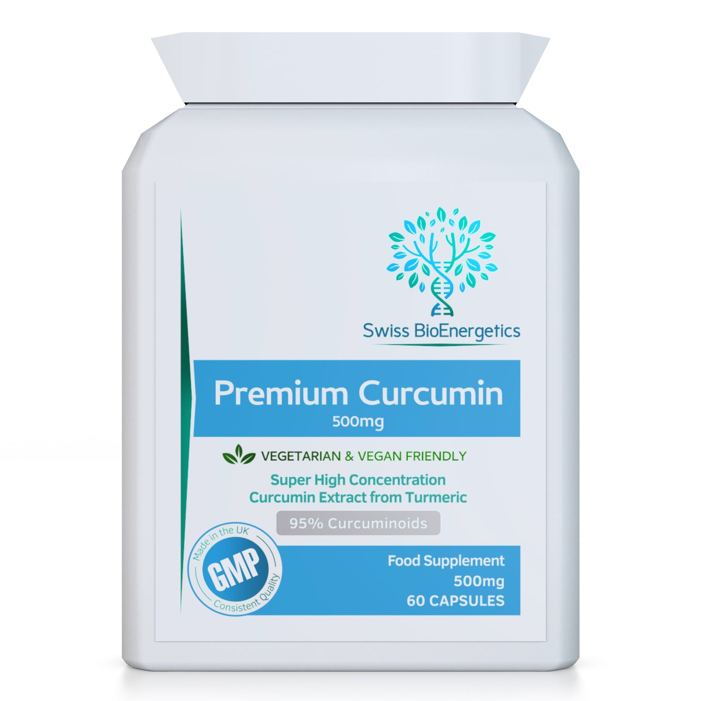 Premium Curcumin 95% with Black Pepper Extract 500mg - 60 Vegan Capsules