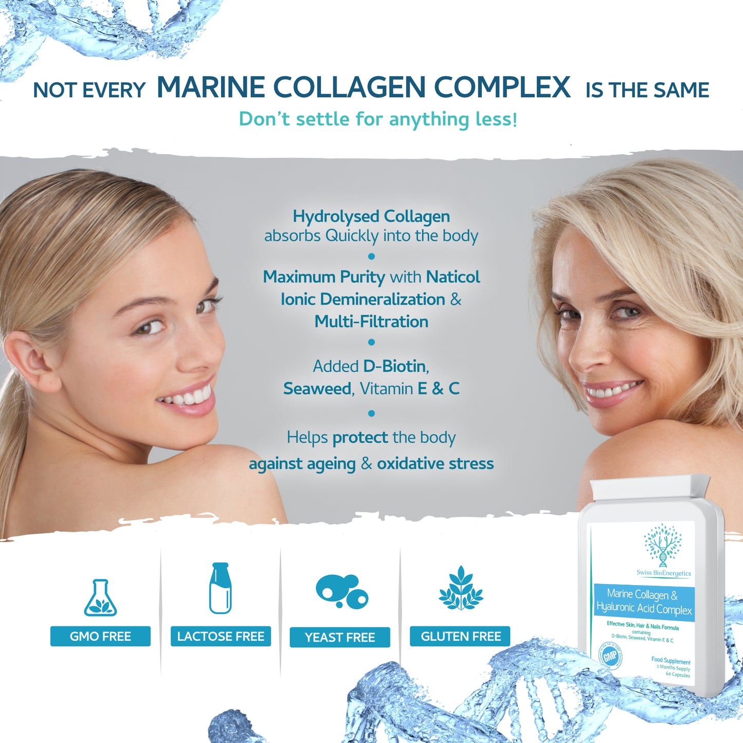 Marine Collagen & Hyaluronic Acid Complex - 60 Capsules