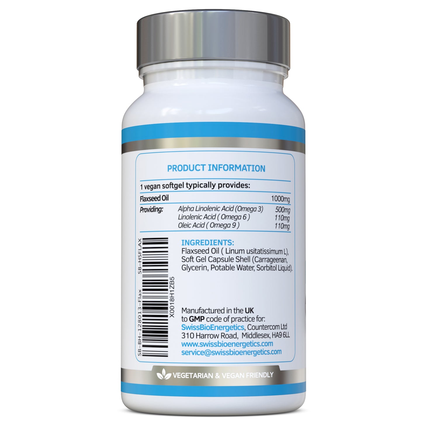 Flaxseed Oil Capsules 1000mg  90 Vegan Soft Gels