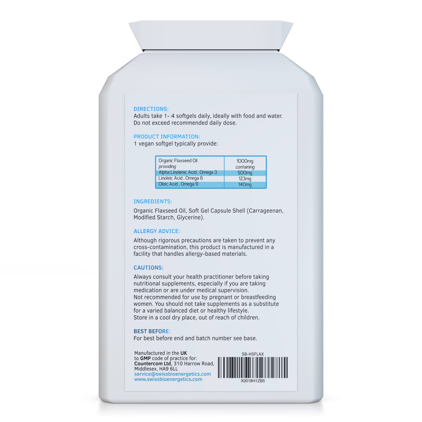 Flaxseed Oil Capsules 1000mg  90 Vegan Soft Gels