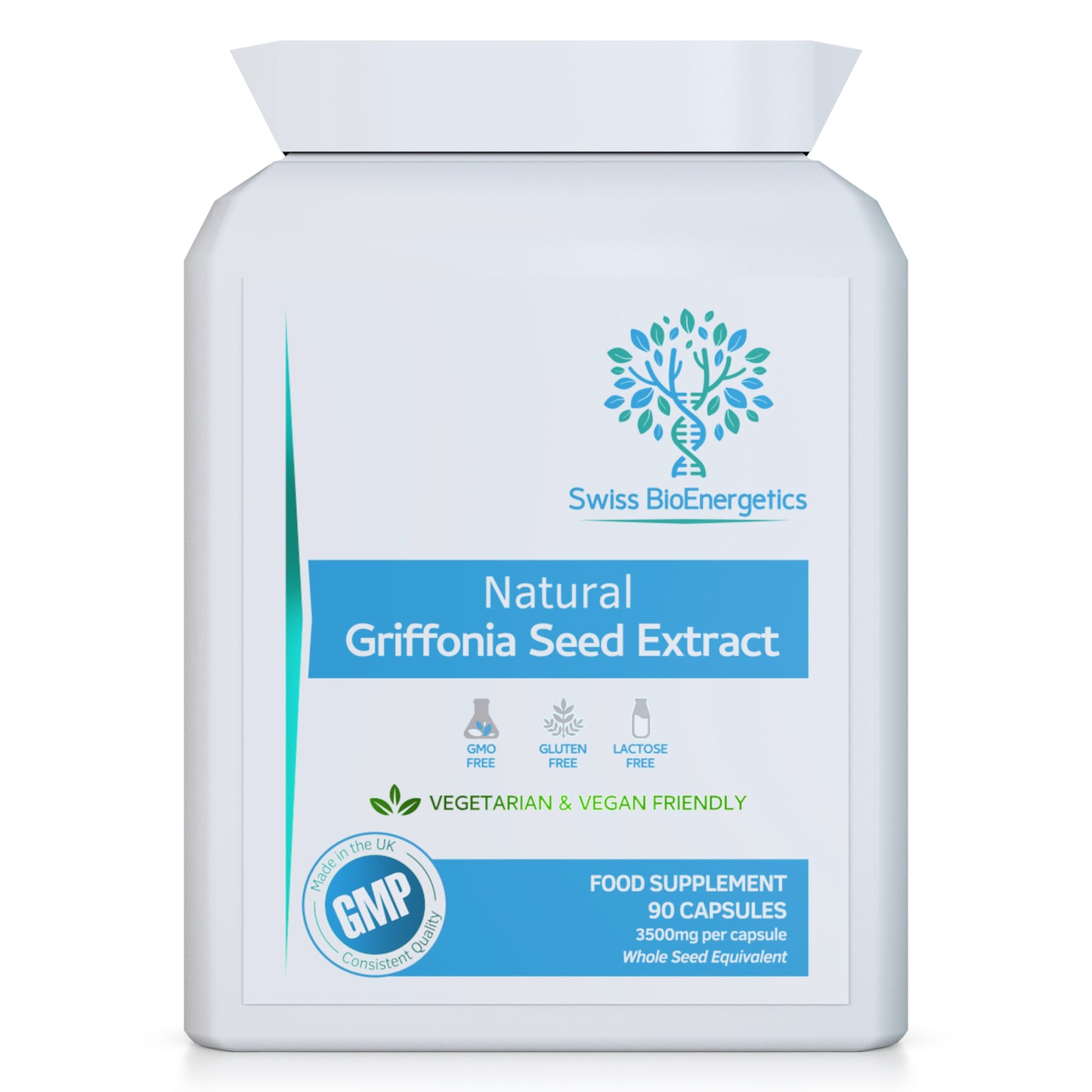5HTP - Natural Griffonia Seed Extract Supplement – 90 Capsules - Made in The UK to the GMP code of practice