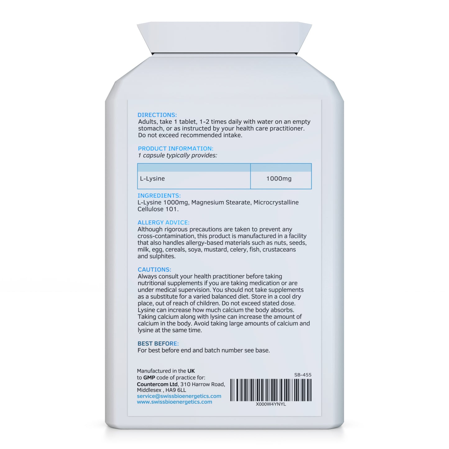 L-Lysine Tablets 1,000mg 90 Tablets
