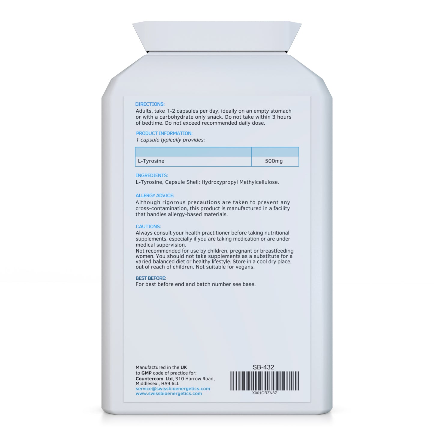 L-Tyrosine 500mg 120 Capsules