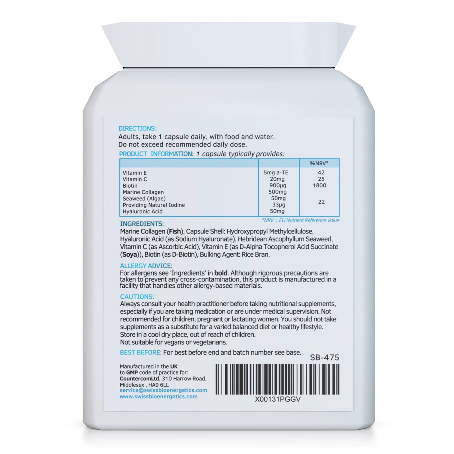 Marine Collagen & Hyaluronic Acid Complex - 60 Capsules
