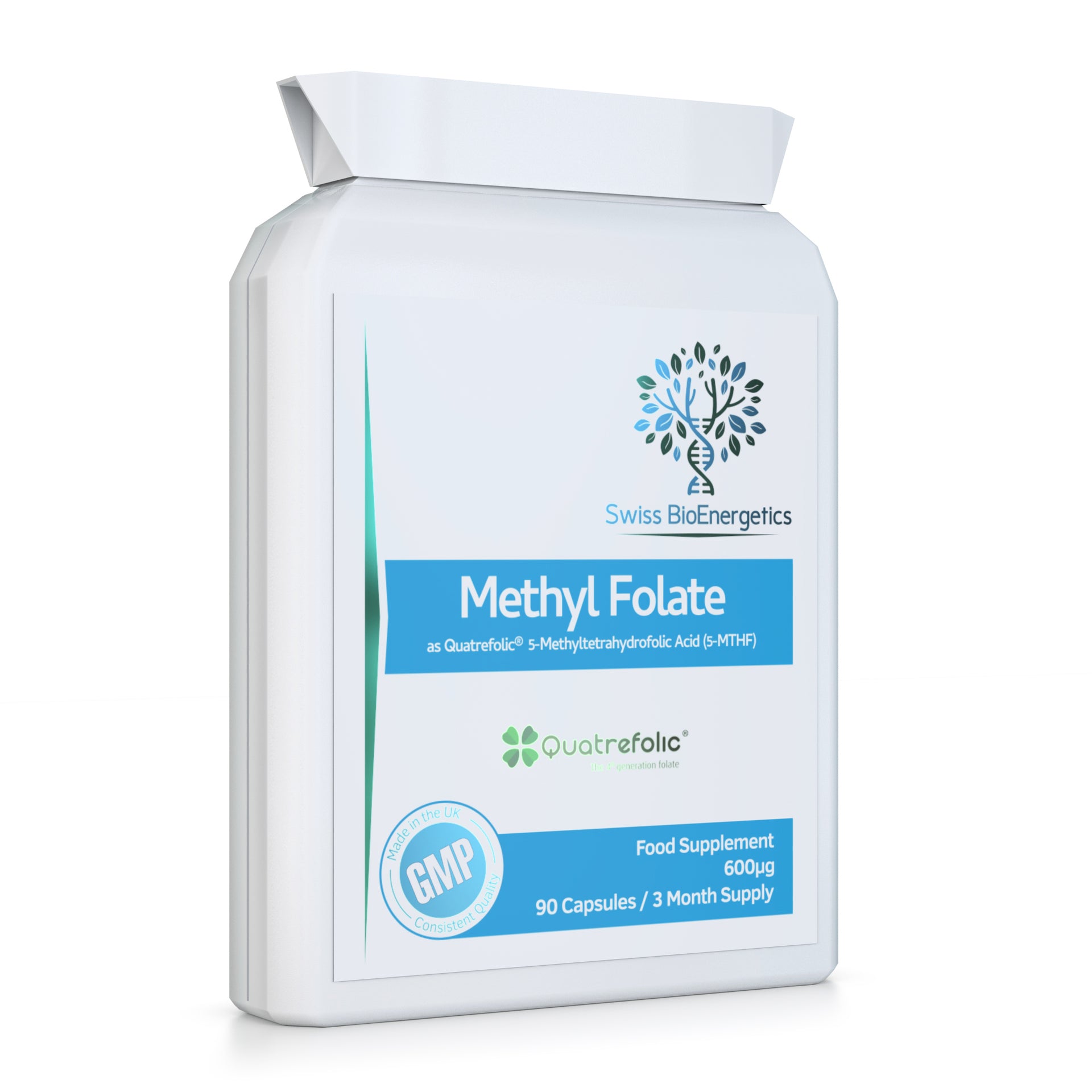 Methyl Folate 600µg 90 Capsules as Quatrefolic 5 MTHF 4th Generation Folate