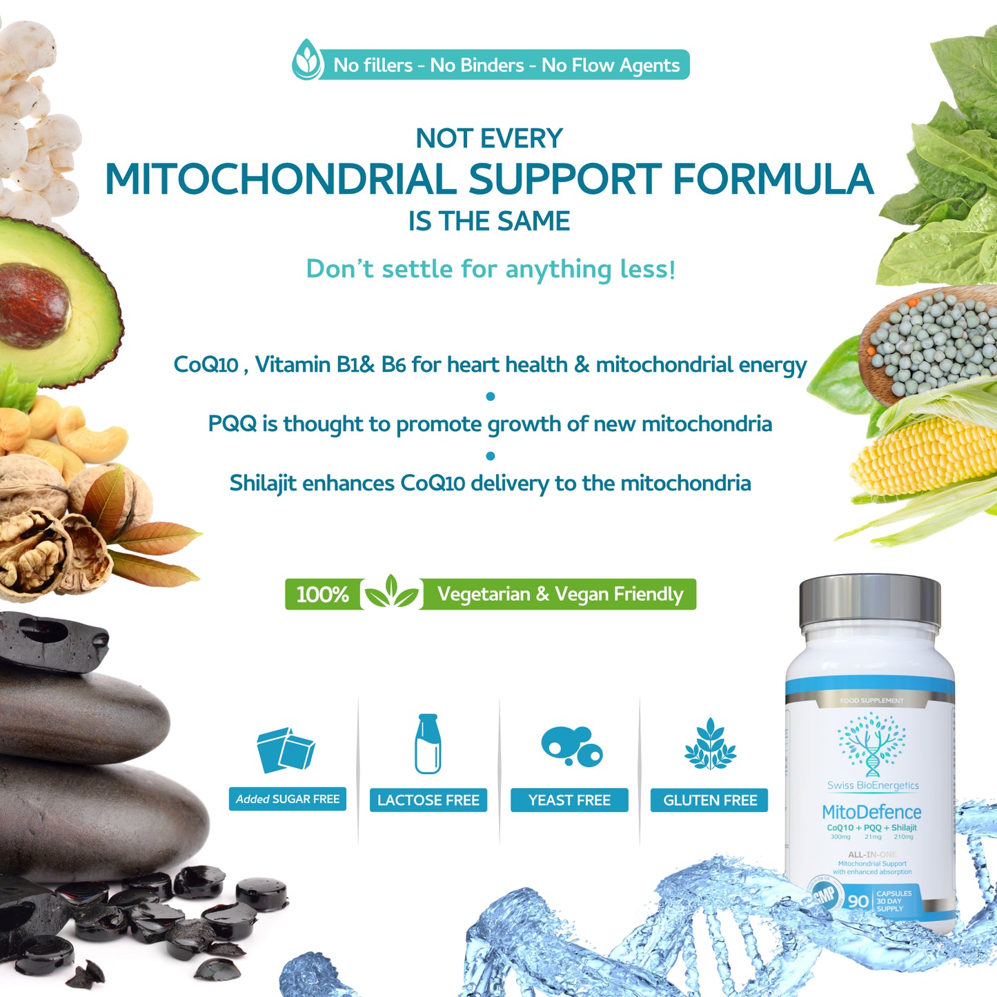 MitoDefence - 300mg CoQ10 + 20mg PQQ + 210mg Shilajit Daily dose